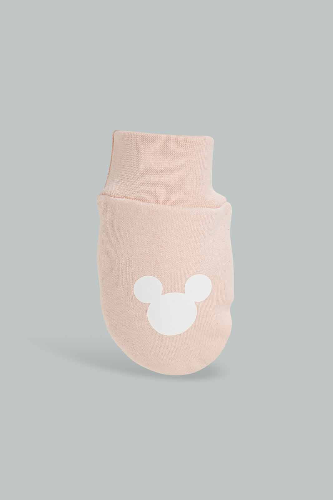 Redtag-Girls-Pink-2Pc-Minnie-Mouse-Mittens-And-Booties-Pack-Category:Booties,-CHA,-Colour:White,-Deals:New-In,-Dept:New-Born,-Filter:Baby-(0-to-12-Mths),-NBG-Booties,-New-In-NBG-APL,-Non-Sale,-Section:Boys-(0-to-14Yrs),-W22B-Baby-