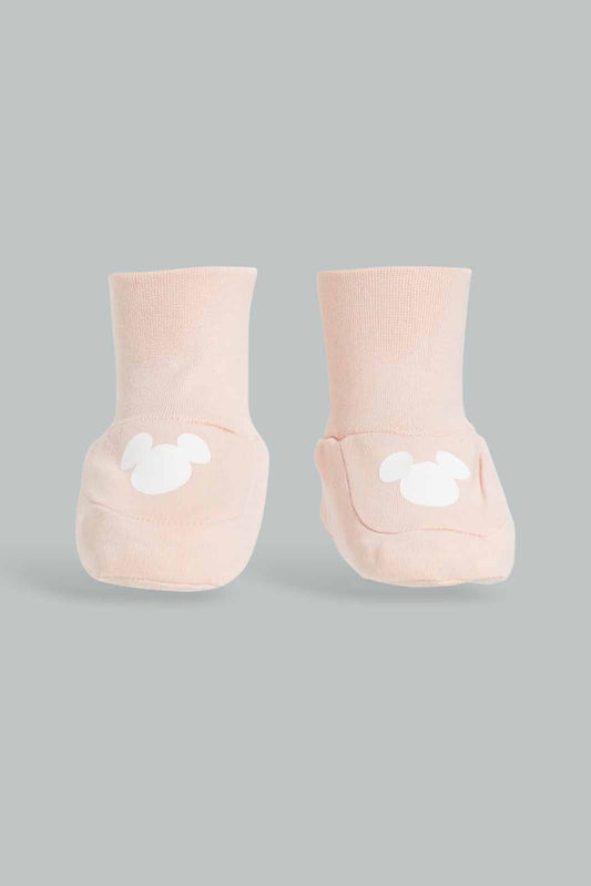 Redtag-Girls-Pink-2Pc-Minnie-Mouse-Mittens-And-Booties-Pack-Category:Booties,-CHA,-Colour:White,-Deals:New-In,-Dept:New-Born,-Filter:Baby-(0-to-12-Mths),-NBG-Booties,-New-In-NBG-APL,-Non-Sale,-Section:Boys-(0-to-14Yrs),-W22B-Baby-