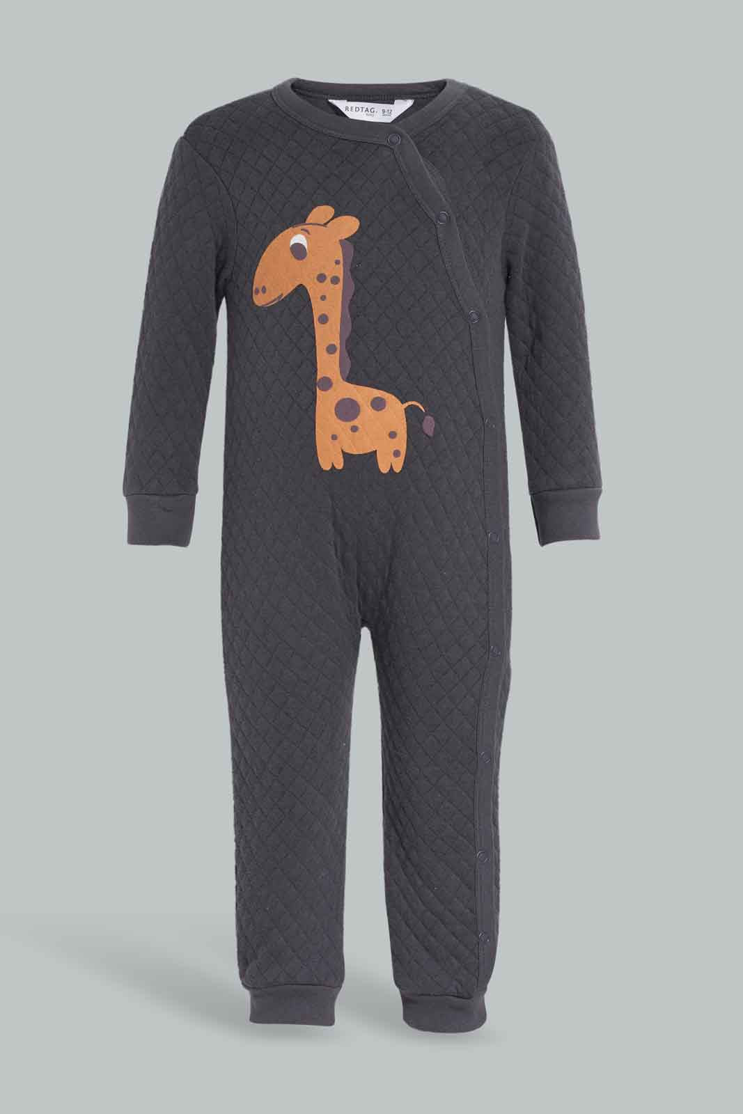 Redtag-White-Giraffe-2Pc-Sleep-Suit-Pack-Category:Rompers,-Colour:Assorted,-Deals:New-In,-Filter:Baby-(0-to-12-Mths),-NBF-Rompers,-New-In-NBF-APL,-Non-Sale,-Section:Boys-(0-to-14Yrs),-W22B-Baby-0 to 12 Months