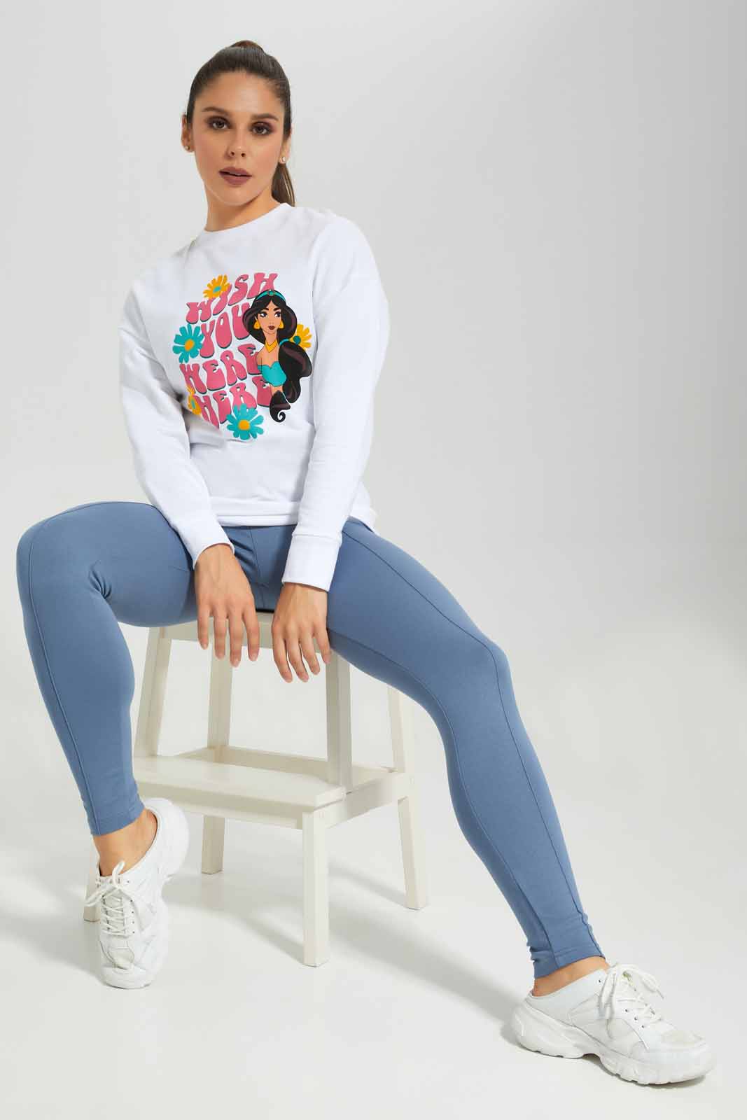 Redtag-Women-Ivory-Jasmine-Printed-Character-Sweatshirt-(blank),-Category:Sweatshirts,-Colour:Ivory,-Deals:New-In,-Filter:Women's-Clothing,-New-In-Women-APL,-Non-Sale,-Section:Women,-W22B,-Women-Sweatshirts-Women's-