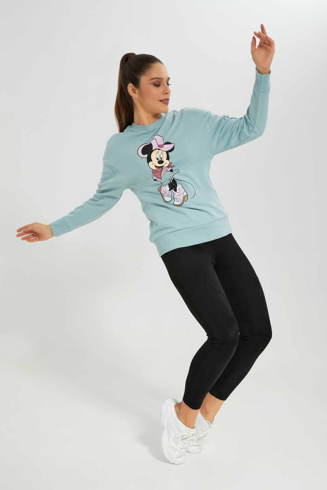 Redtag-Women-Mint-Minnie-Mouse-Printed-Charate-Sweatshirt-(blank),-Category:Sweatshirts,-Colour:Mint,-Deals:New-In,-Filter:Women's-Clothing,-New-In-Women-APL,-Non-Sale,-Section:Women,-W22B,-Women-Sweatshirts-Women's-
