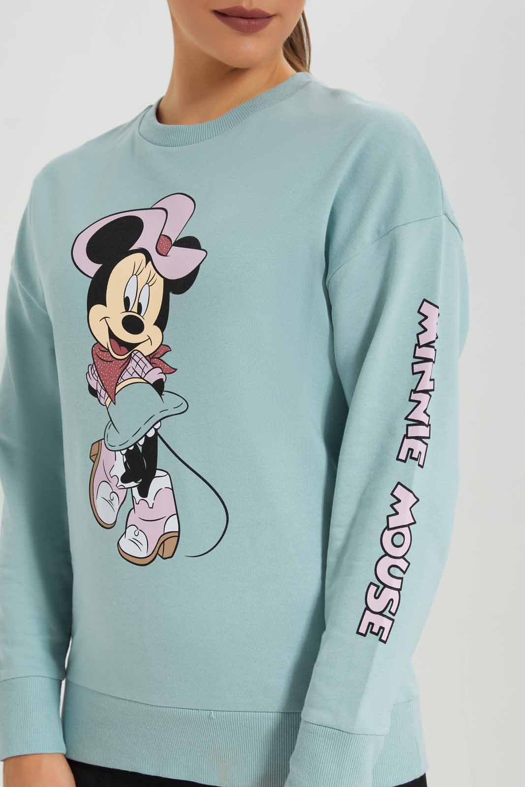 Redtag-Women-Mint-Minnie-Mouse-Printed-Charate-Sweatshirt-(blank),-Category:Sweatshirts,-Colour:Mint,-Deals:New-In,-Filter:Women's-Clothing,-New-In-Women-APL,-Non-Sale,-Section:Women,-W22B,-Women-Sweatshirts-Women's-