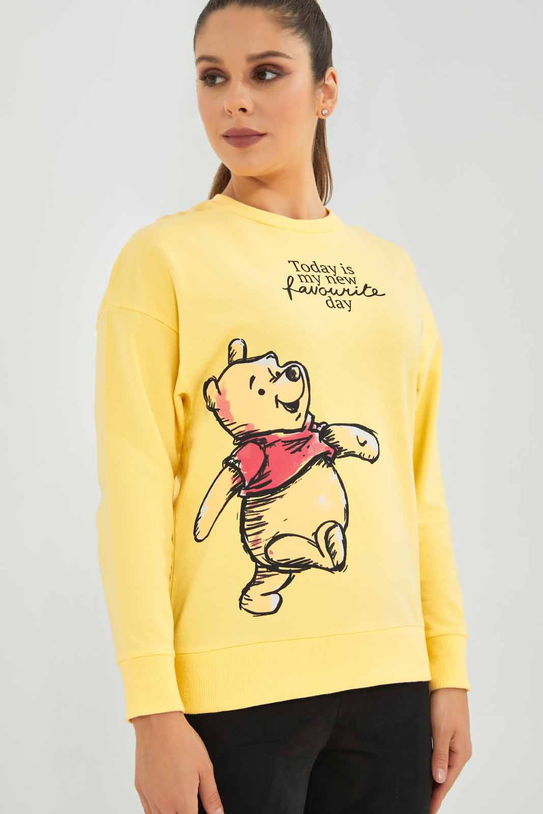 Redtag-Women-Yellow-Wininie-The-Pooh-Character-Sweat-Shirt-(blank),-Category:Sweatshirts,-Colour:Yellow,-Deals:New-In,-Filter:Women's-Clothing,-New-In-Women-APL,-Non-Sale,-Section:Women,-W22B,-Women-Sweatshirts-Women's-