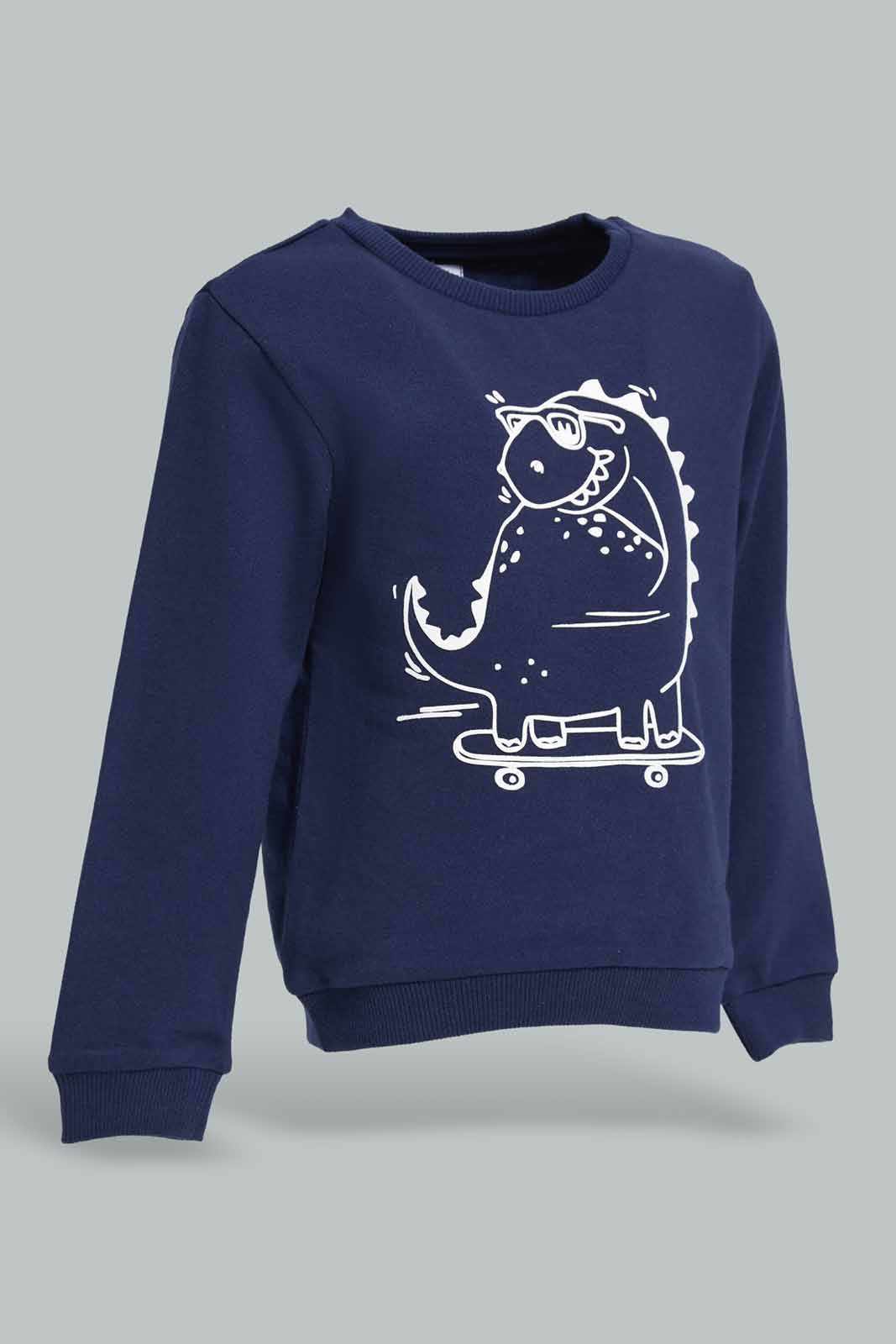 Redtag-Boys-Cream-And-Navy-2-Pack-Sweatshirts-Category:Sweatshirts,-Colour:Navy,-Deals:New-In,-Filter:Infant-Boys-(3-to-24-Mths),-INB-Sweatshirts,-New-In-INB-APL,-Non-Sale,-Section:Boys-(0-to-14Yrs),-W22B-Infant-Boys-3 to 24 Months