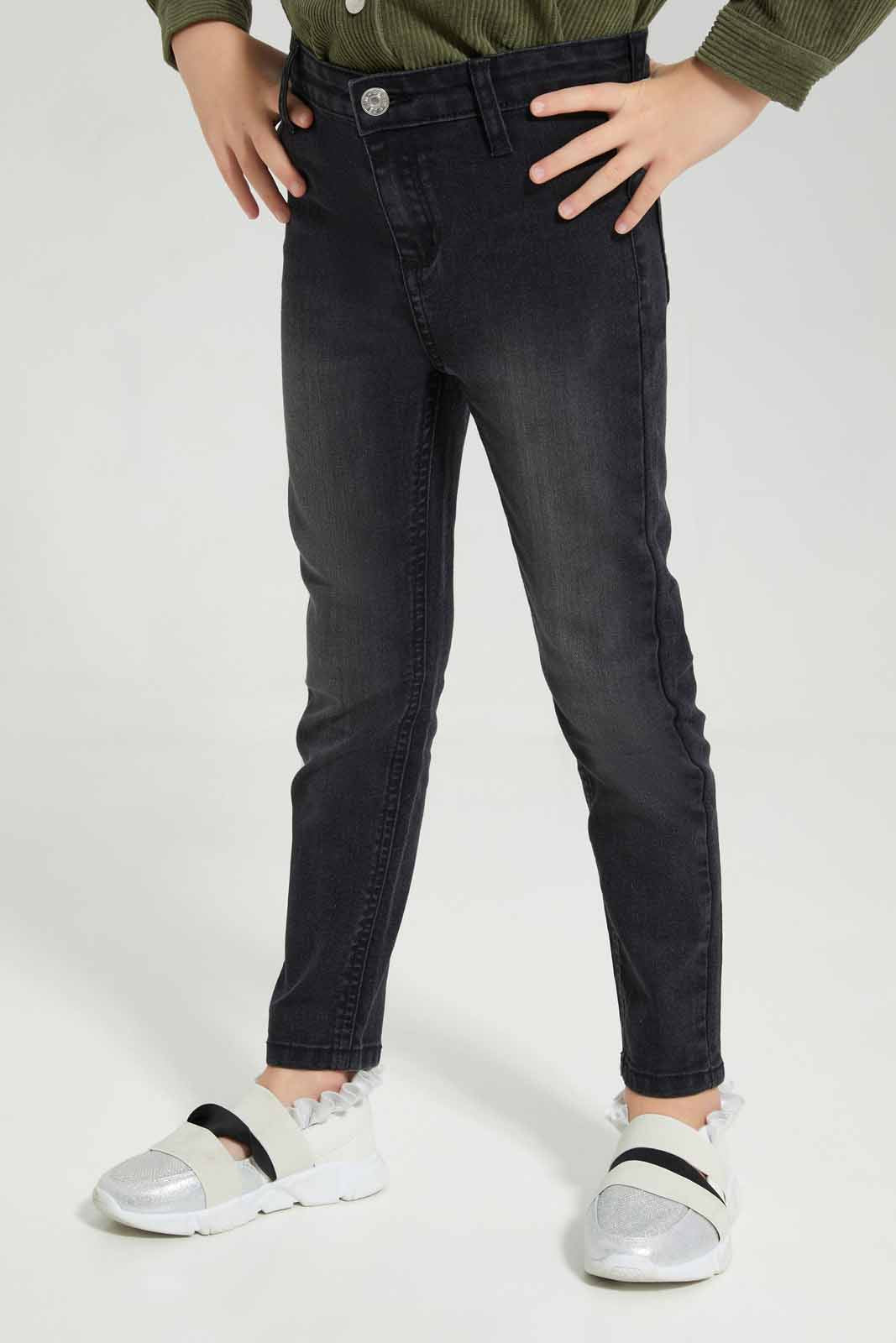 Redtag-Girls-Black-Wash-Denim-Jegging-Category:Jeggings,-Colour:Black,-Deals:New-In,-Denim,-Filter:Girls-(2-to-8-Yrs),-GIR-Jeggings,-New-In-GIR-APL,-Non-Sale,-Section:Girls-(0-to-14Yrs),-W22B-Girls-2 to 8 Years
