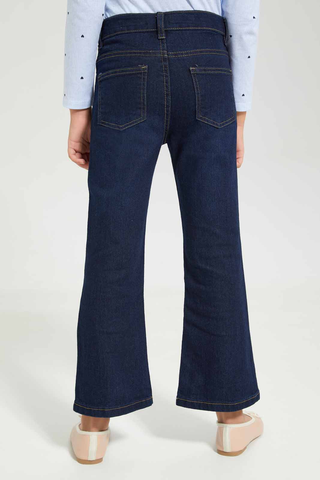 Redtag-Girls-Indigo-Bootcut-Jeans-(blank),-Category:Jeans,-Colour:Indigo,-Deals:New-In,-Dept:Girls,-Filter:Girls-(2-to-8-Yrs),-GIR-Jeans,-New-In-GIR-APL,-Non-Sale,-Section:Girls-(0-to-14Yrs),-W22B-Girls-2 to 8 Years
