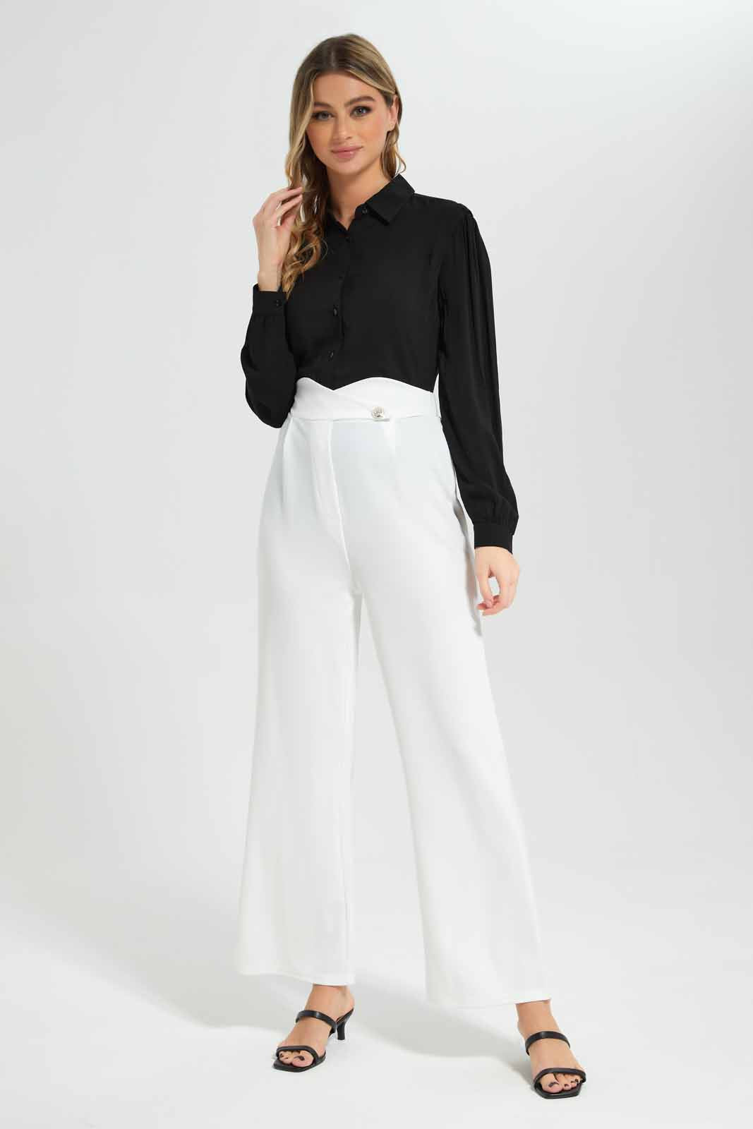 Redtag-Women-Black-Long-Sleeve-Viscose-Shirt-Category:Blouses,-Colour:Black,-Deals:New-In,-Filter:Women's-Clothing,-New-In-Women-APL,-Non-Sale,-Section:Women,-W22B,-Women-Blouses-Women's-