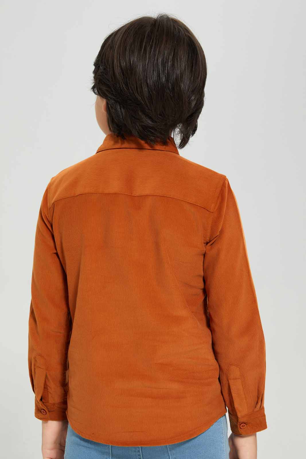 Redtag-Boys-Dark-Brown-Corduroy-Long-Sleeve-Shirt-BOY-Shirts,-Category:Shirts,-Colour:Brown,-Deals:New-In,-Filter:Boys-(2-to-8-Yrs),-New-In-BOY-APL,-Non-Sale,-Section:Boys-(0-to-14Yrs),-W22B-Boys-2 to 8 Years