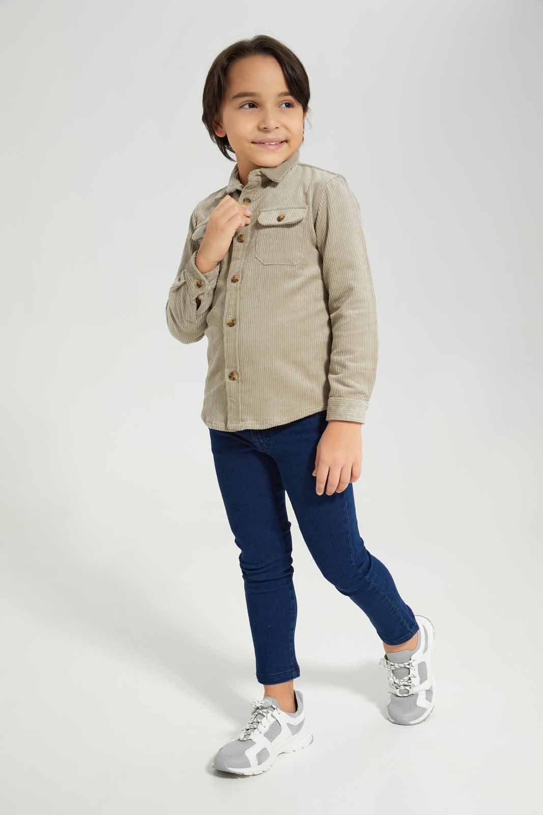 Redtag-Boys-Stone-Corduroy-Long-Sleeve-Shirt-BOY-Shirts,-Category:Shirts,-Colour:Stonewash,-Deals:New-In,-Filter:Boys-(2-to-8-Yrs),-New-In-BOY-APL,-Non-Sale,-Section:Boys-(0-to-14Yrs),-W22B-Boys-2 to 8 Years
