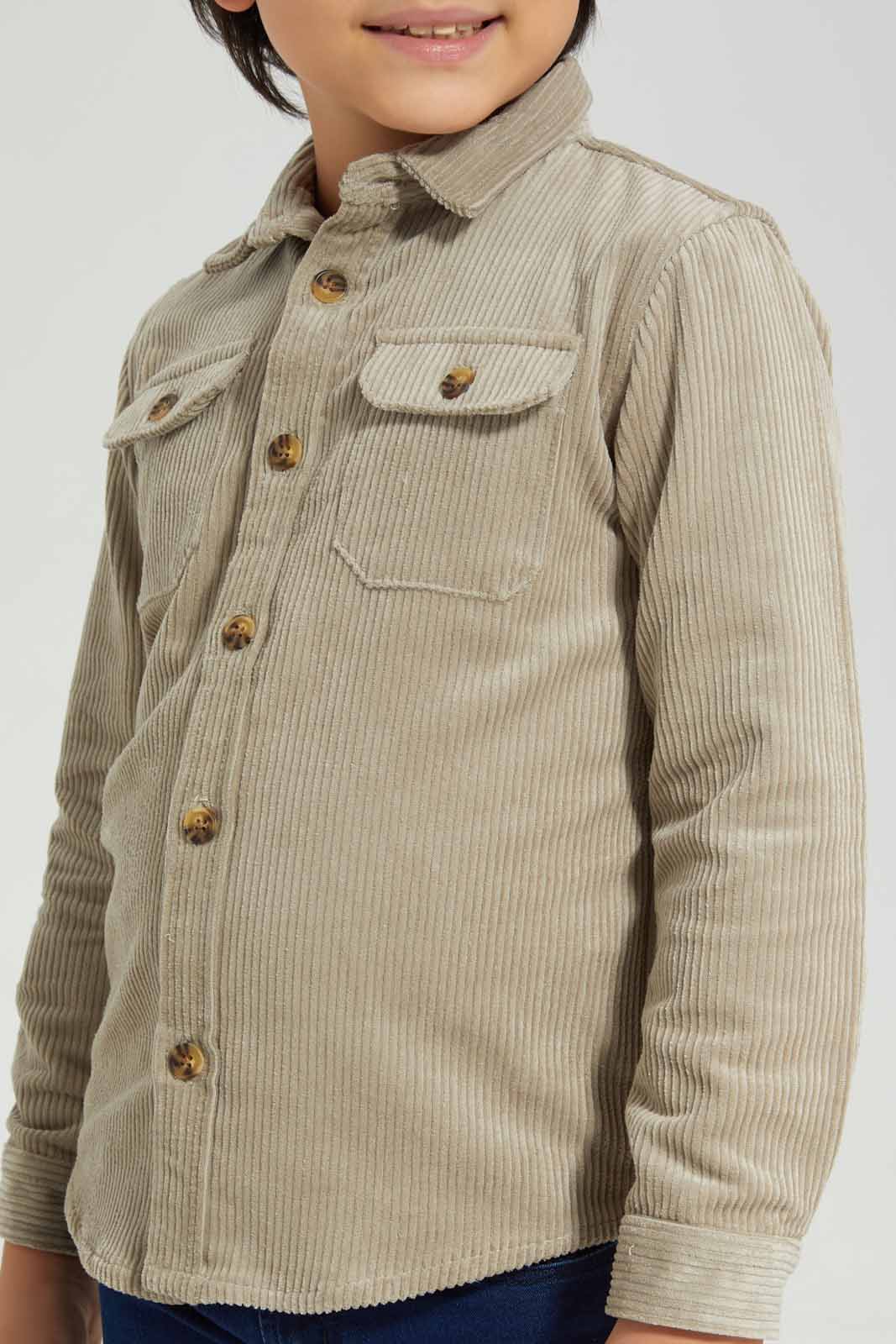 Redtag-Boys-Stone-Corduroy-Long-Sleeve-Shirt-BOY-Shirts,-Category:Shirts,-Colour:Stonewash,-Deals:New-In,-Filter:Boys-(2-to-8-Yrs),-New-In-BOY-APL,-Non-Sale,-Section:Boys-(0-to-14Yrs),-W22B-Boys-2 to 8 Years