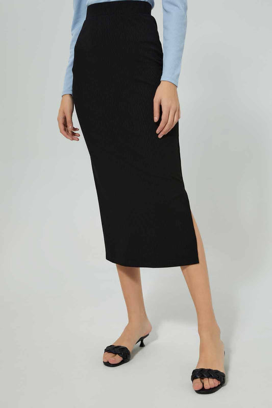 Redtag-Women-Black-Rib-Midi-Skirt-Co-Ord-(blank),-Category:Skirts,-Colour:Black,-Deals:New-In,-Filter:Women's-Clothing,-New-In-Women-APL,-Non-Sale,-Section:Women,-W22A,-Women-Skirts-Women's-