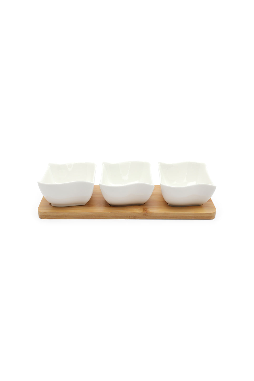 Redtag-White-Square-Bowl-With-Bamboo-Tray-(3-Piece)-Category:Bowls,-Colour:White,-Deals:New-In,-Dept:Home,-Filter:Home-Dining,-HMW-DIN-Serveware,-New-In-HMW-DIN,-Non-Sale,-Section:Homewares,-W22B-Home-Dining-