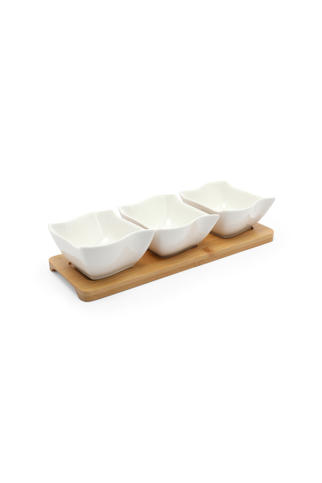 Redtag-White-Square-Bowl-With-Bamboo-Tray-(3-Piece)-Category:Bowls,-Colour:White,-Deals:New-In,-Dept:Home,-Filter:Home-Dining,-HMW-DIN-Serveware,-New-In-HMW-DIN,-Non-Sale,-Section:Homewares,-W22B-Home-Dining-