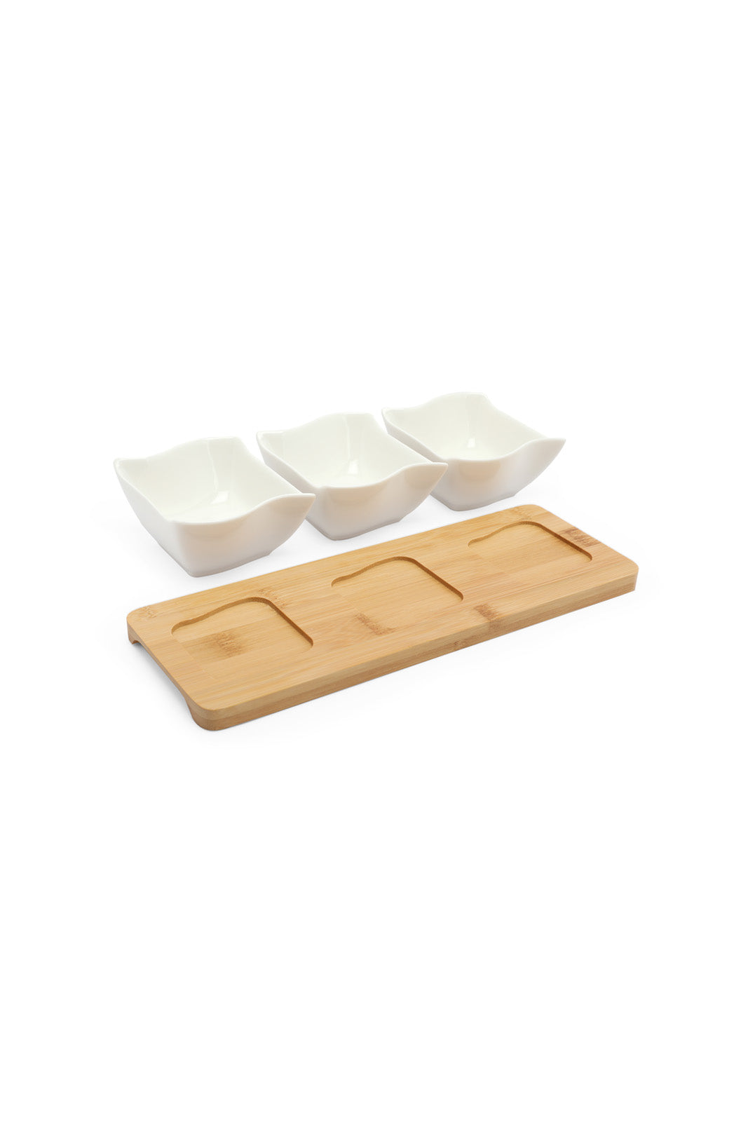 Redtag-White-Square-Bowl-With-Bamboo-Tray-(3-Piece)-Category:Bowls,-Colour:White,-Deals:New-In,-Dept:Home,-Filter:Home-Dining,-HMW-DIN-Serveware,-New-In-HMW-DIN,-Non-Sale,-Section:Homewares,-W22B-Home-Dining-