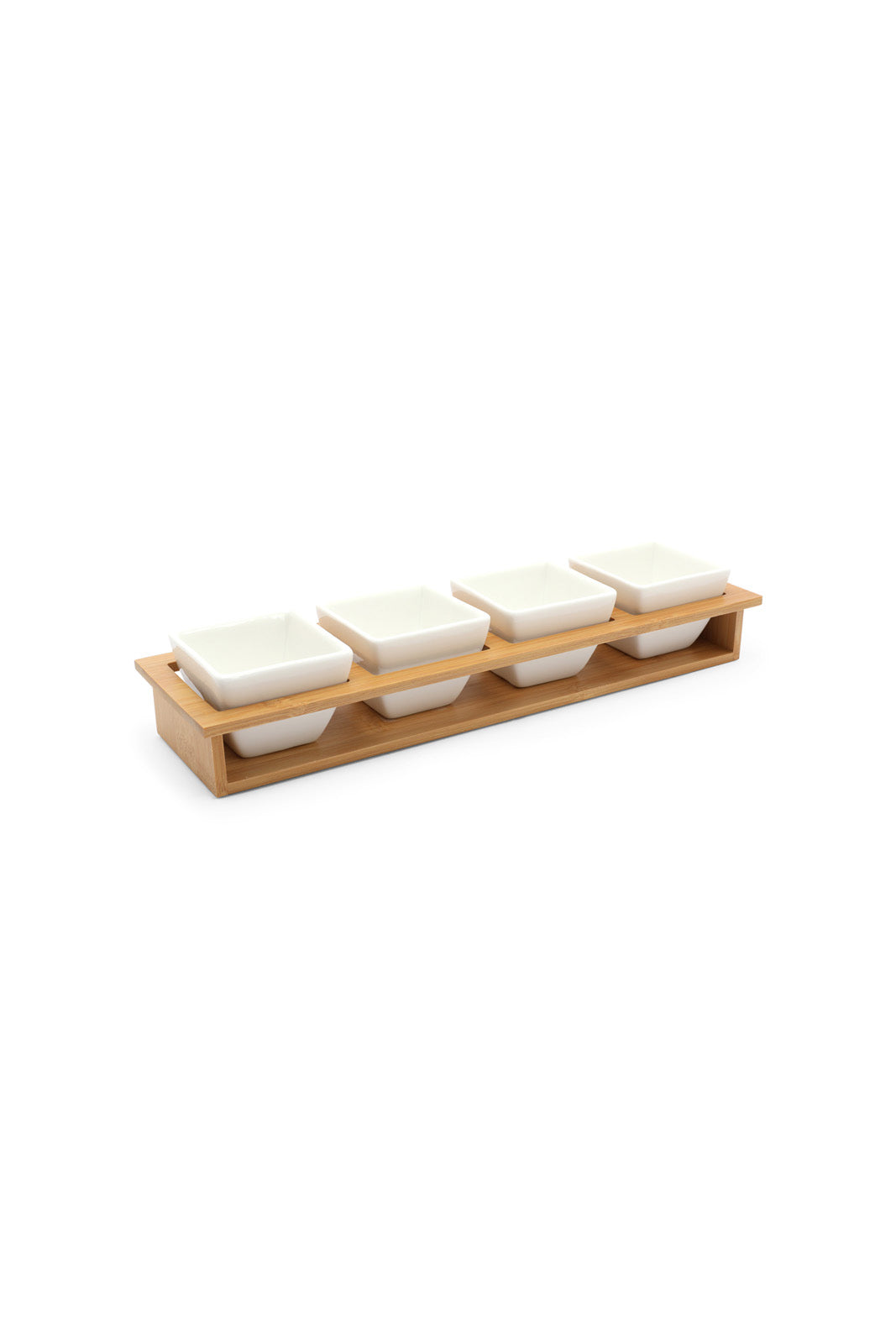 Redtag-White-Square-Bowl-With-Bamboo-Tray-(4-Piece)-Category:Bowls,-Colour:White,-Deals:New-In,-Dept:Home,-Filter:Home-Dining,-HMW-DIN-Serveware,-New-In-HMW-DIN,-Non-Sale,-Section:Homewares,-W22B-Home-Dining-