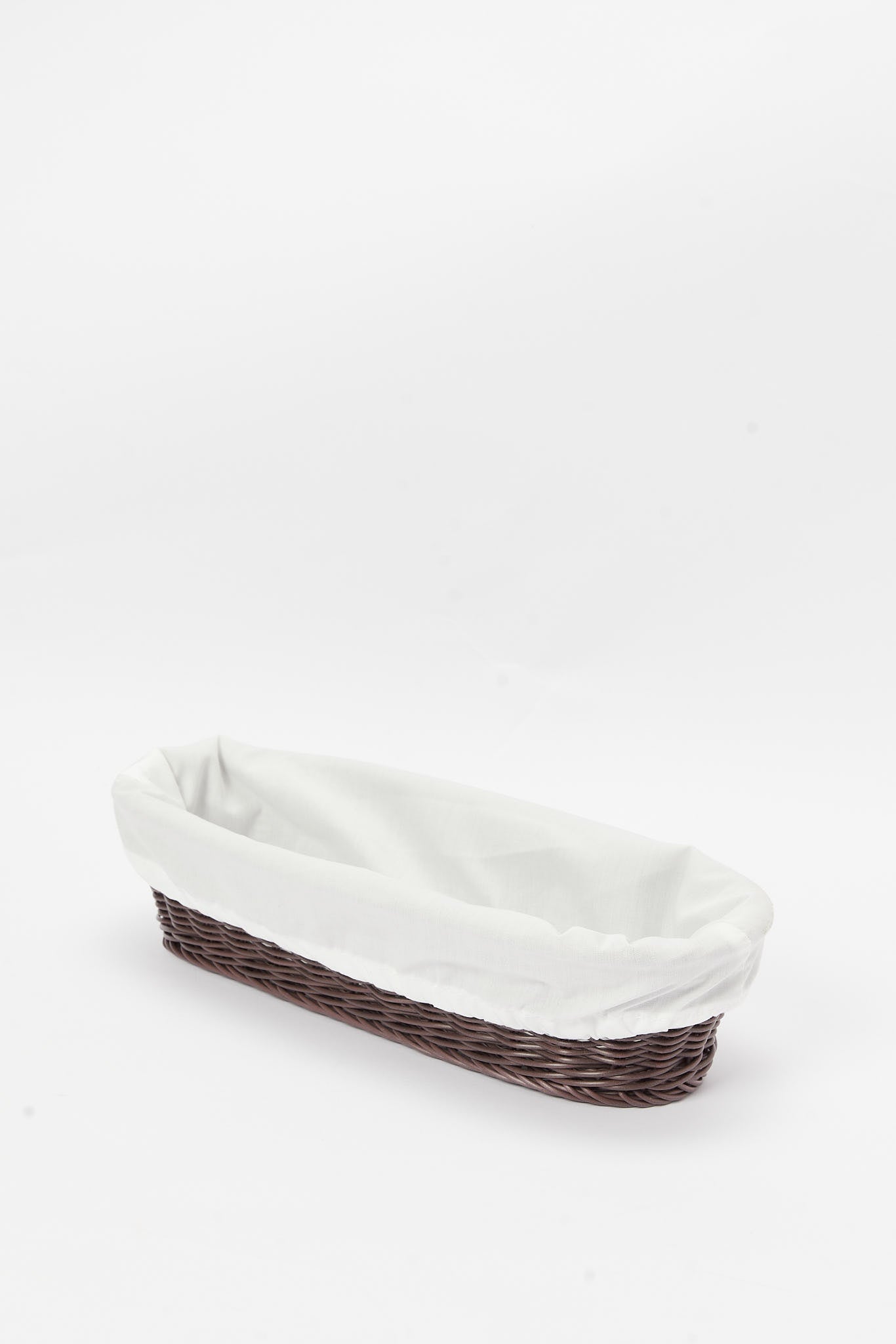 Redtag-Brown-Oval-Woven-Basket-With-Cloth-Category:Kitchen-Baskets,-Colour:Brown,-Deals:New-In,-Dept:Home,-Filter:Home-Dining,-HMW-DIN-Kitchen-Accessories,-New-In-HMW-DIN,-Non-Sale,-S23A,-Section:Homewares-Home-Dining-
