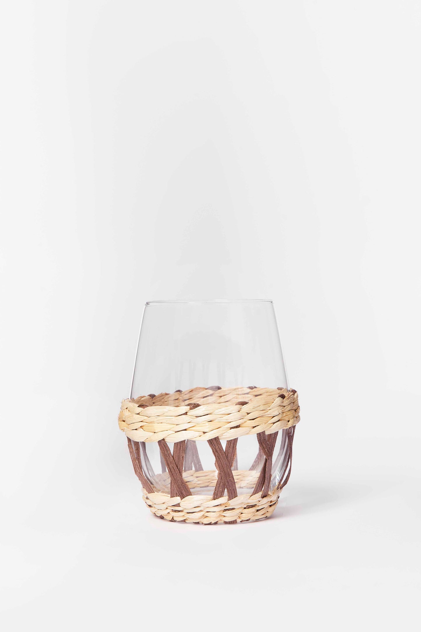 Redtag-Brown-Glass-Tumbler-With-Weaving-Category:Glasses,-Colour:Brown,-Deals:New-In,-Dept:Home,-Filter:Home-Dining,-HMW-DIN-Drinkware,-New-In-HMW-DIN,-Non-Sale,-S23A,-Section:Homewares-Home-Dining-