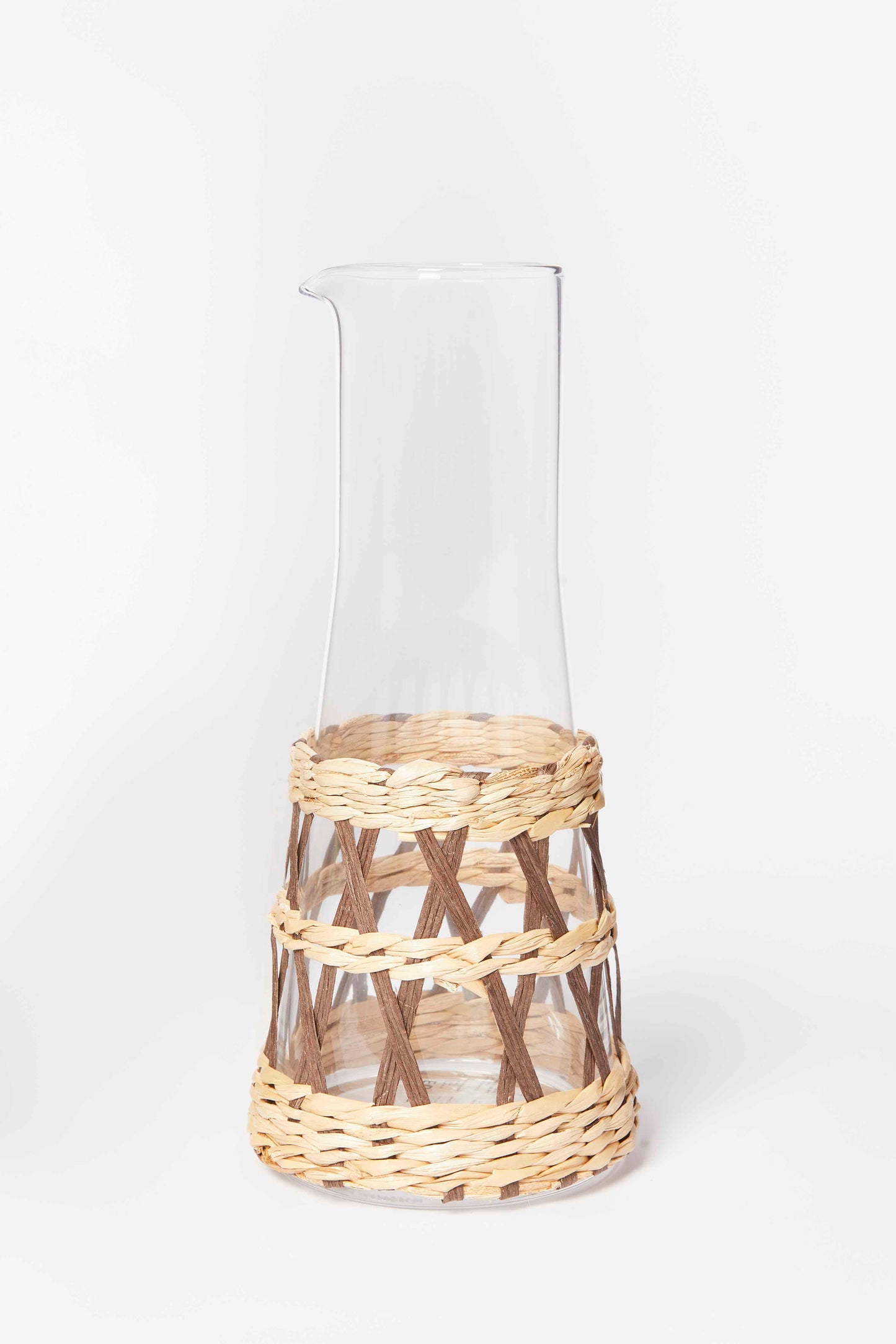 Redtag-Brown-Glass-Decanter-With-Weaving-Category:Jugs,-Colour:Brown,-Deals:New-In,-Dept:Home,-Filter:Home-Dining,-HMW-DIN-Drinkware,-New-In-HMW-DIN,-Non-Sale,-S23A,-Section:Homewares-Home-Dining-