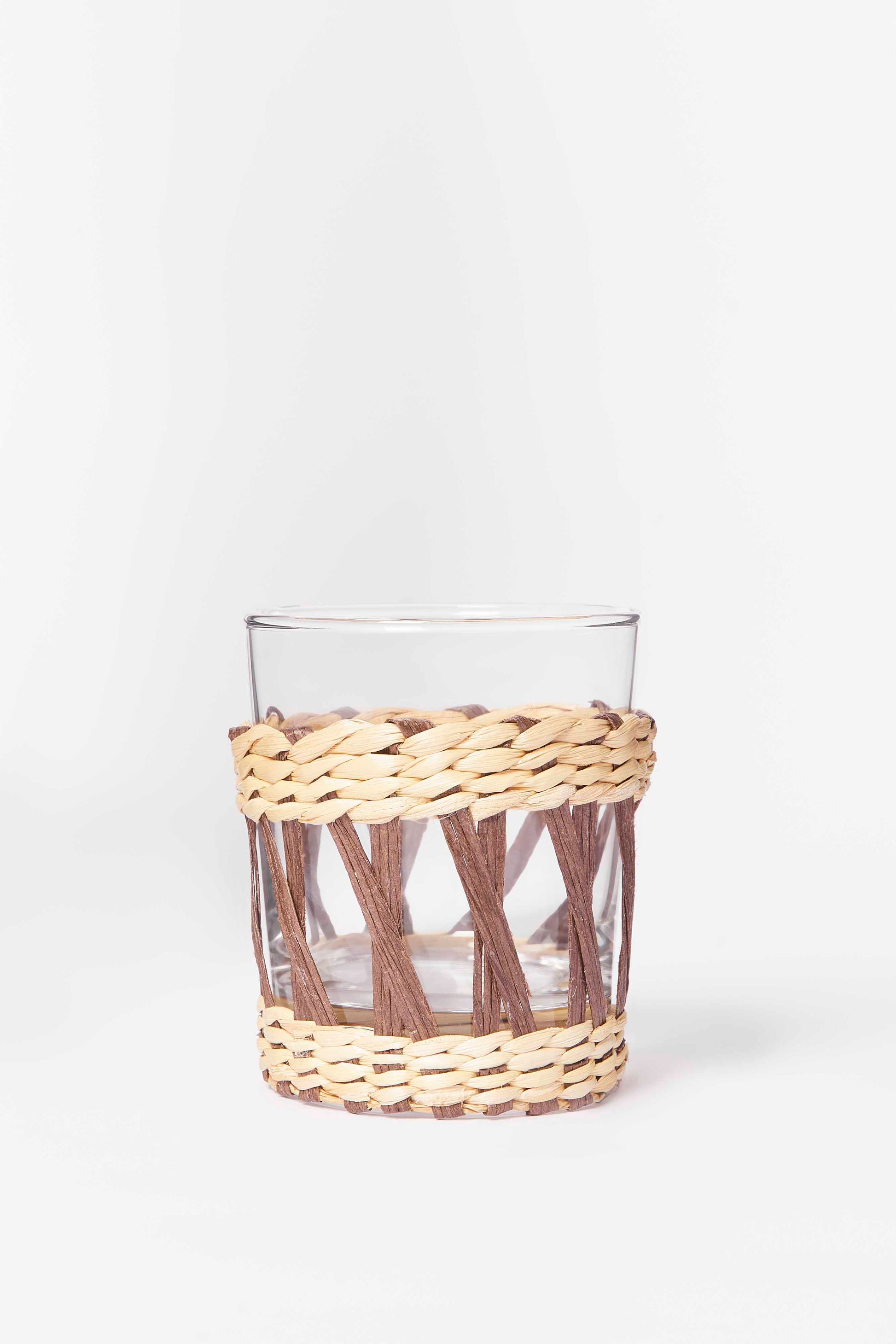 Redtag-Brown-Glass-Tumbler-With-Weaving-Category:Glasses,-Colour:Brown,-Deals:New-In,-Dept:Home,-Filter:Home-Dining,-HMW-DIN-Drinkware,-New-In-HMW-DIN,-Non-Sale,-S23A,-Section:Homewares-Home-Dining-