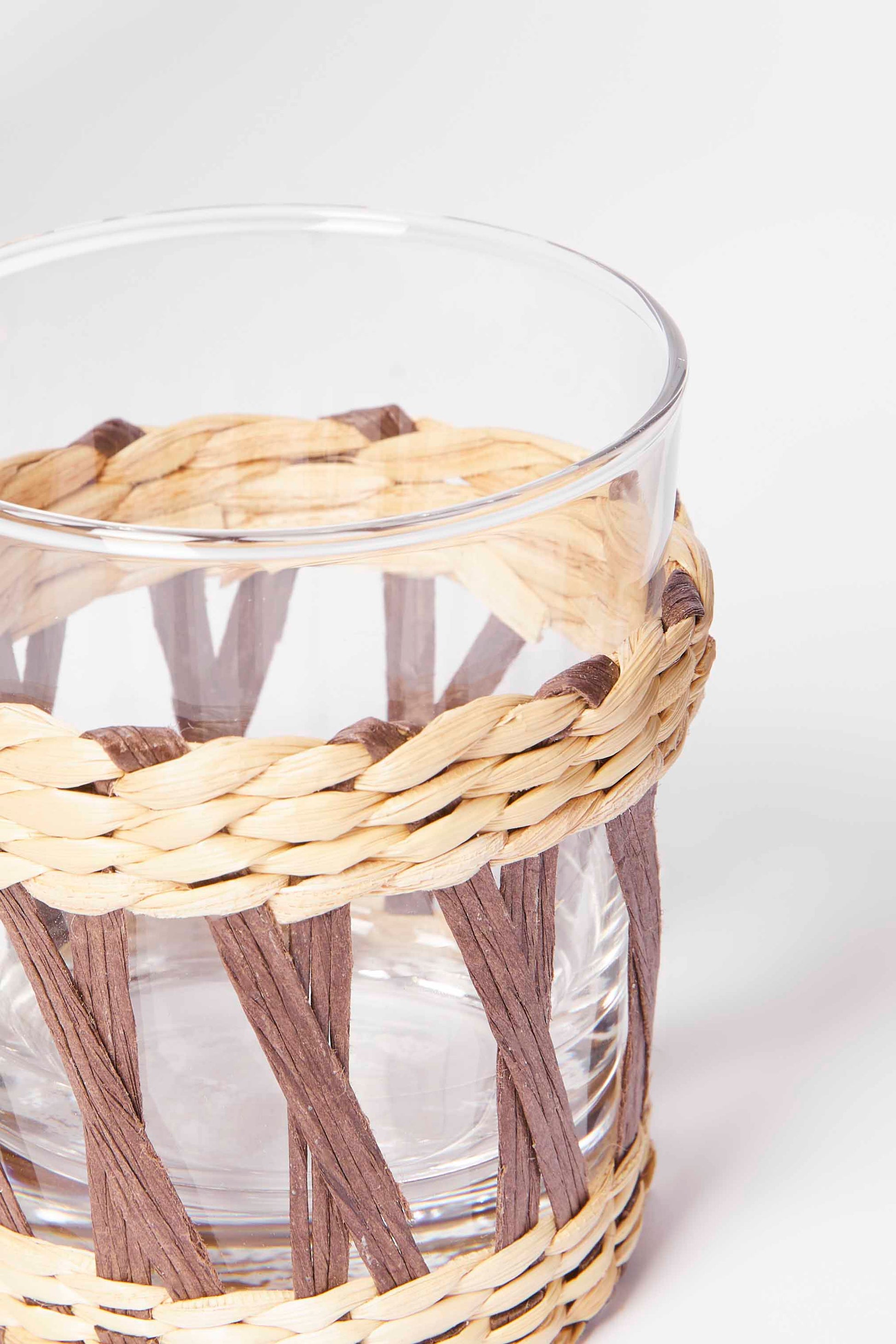 Redtag-Brown-Glass-Tumbler-With-Weaving-Category:Glasses,-Colour:Brown,-Deals:New-In,-Dept:Home,-Filter:Home-Dining,-HMW-DIN-Drinkware,-New-In-HMW-DIN,-Non-Sale,-S23A,-Section:Homewares-Home-Dining-