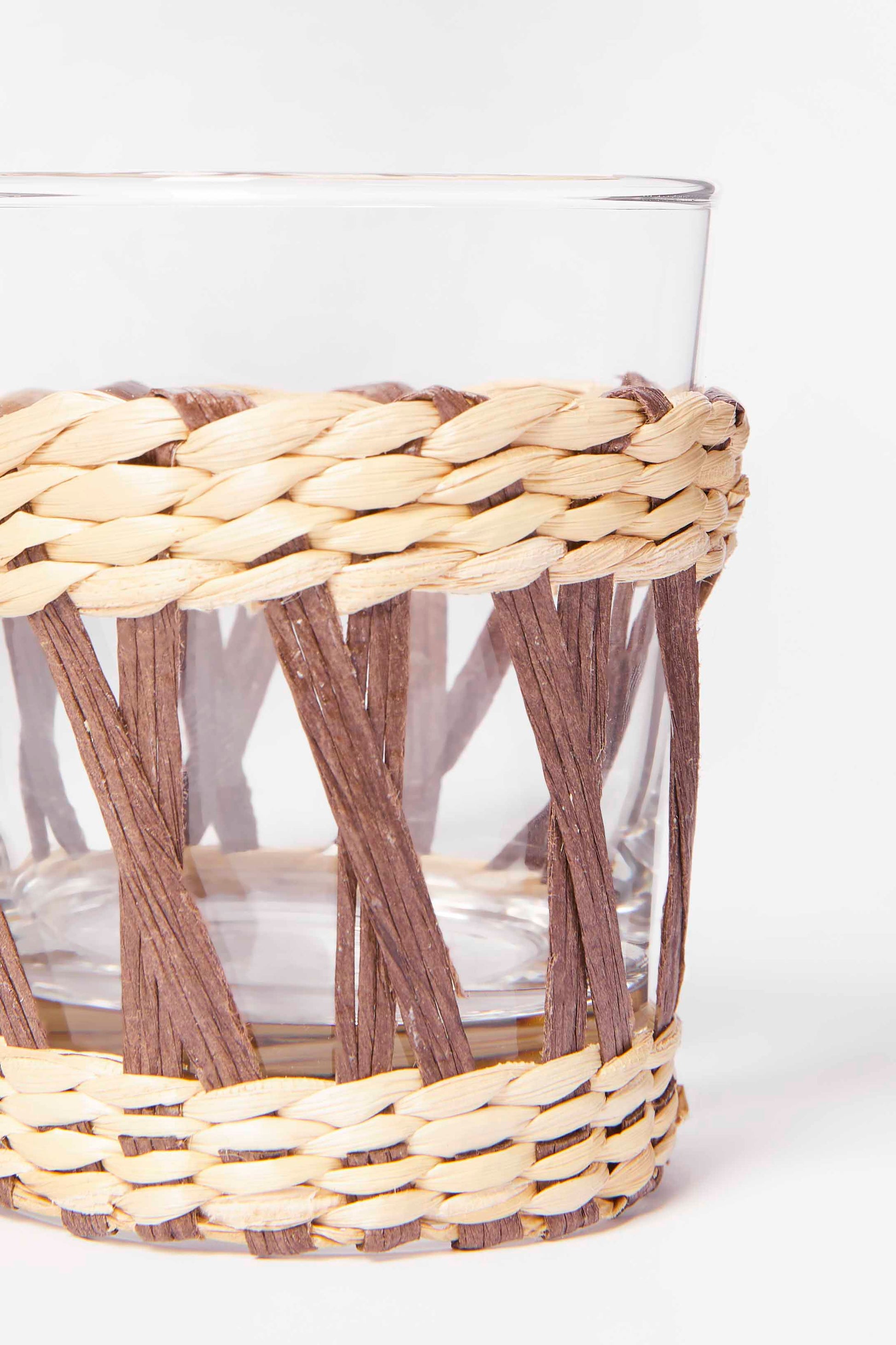 Redtag-Brown-Glass-Tumbler-With-Weaving-Category:Glasses,-Colour:Brown,-Deals:New-In,-Dept:Home,-Filter:Home-Dining,-HMW-DIN-Drinkware,-New-In-HMW-DIN,-Non-Sale,-S23A,-Section:Homewares-Home-Dining-