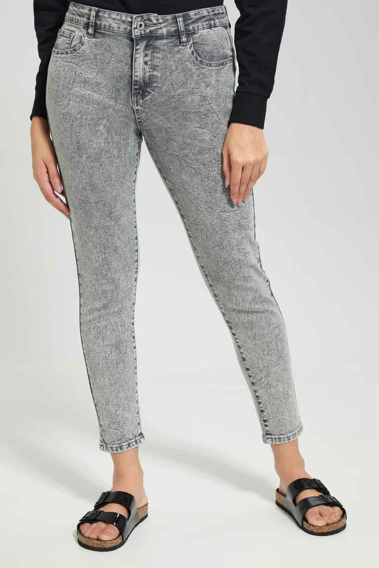 Redtag-Women-Grey-Acid-Wash-Mid-Waist-Slim-Fit-Jeans-Category:Jeans,-Colour:Stonewash,-Deals:New-In,-Filter:Women's-Clothing,-FIT-WALL-(FTW),-New-In-Women-APL,-Non-Sale,-Section:Women,-W22B,-Women-Jeans-Women's-