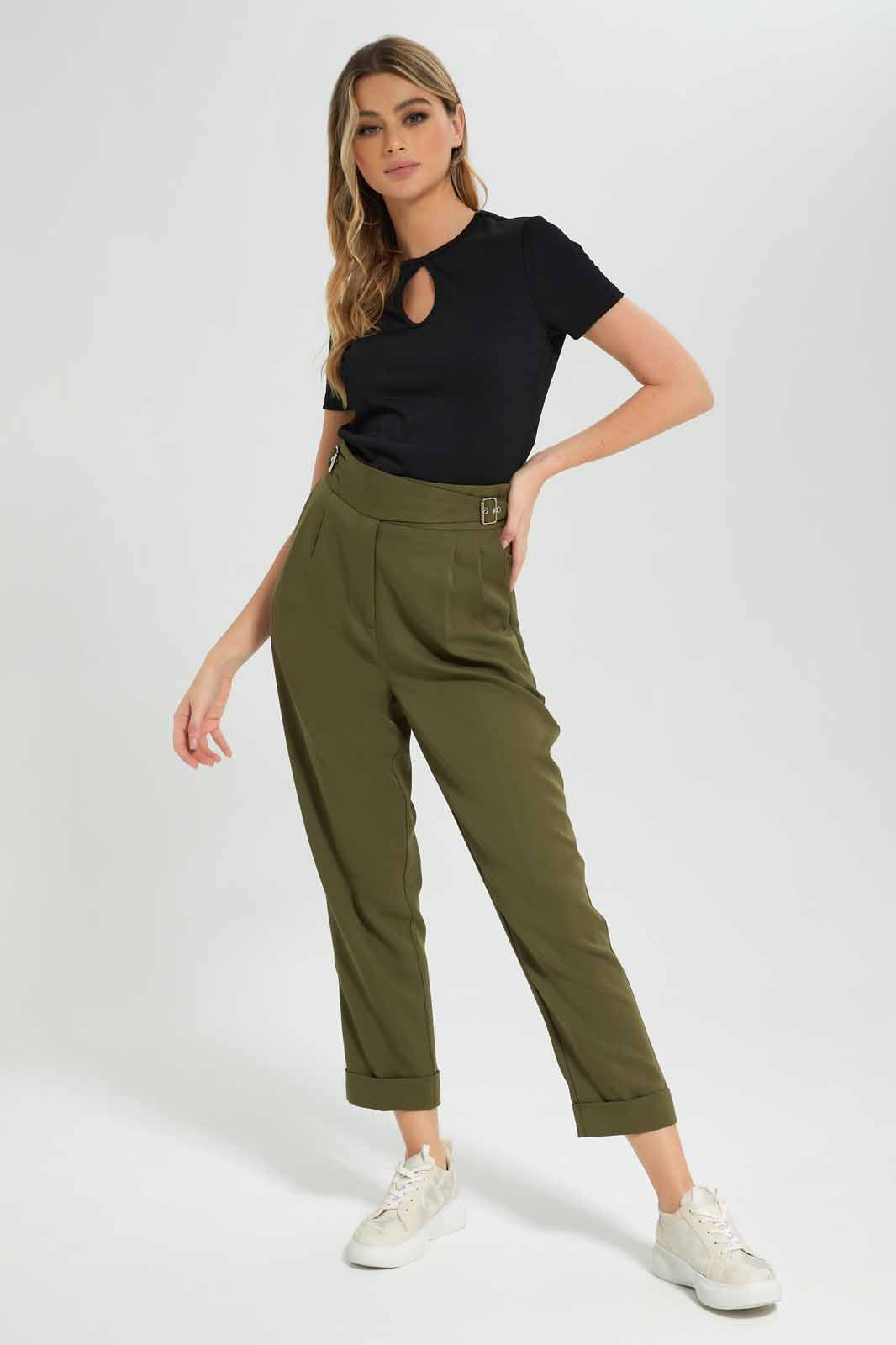 Redtag-Women-Black-Short-Sleeve-Rib-Keyhole-Category:Tops,-Colour:Black,-Deals:New-In,-Filter:Women's-Clothing,-New-In-Women-APL,-Non-Sale,-Section:Women,-W22B,-Women-Tops-Women's-
