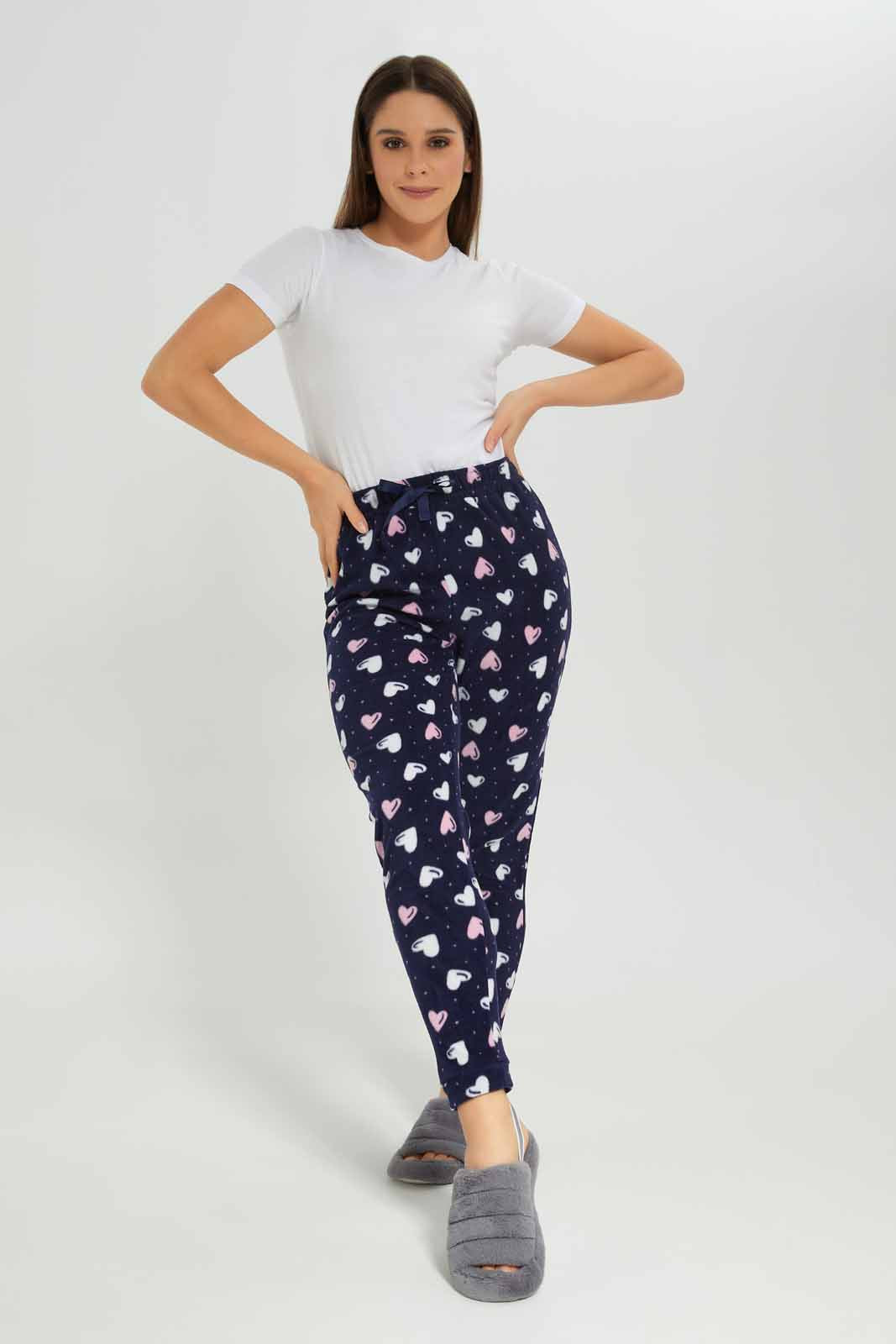 Redtag-Women-Navy-Aop-Fleece-Pyjama-Bottom-Category:Pyjama-Bottoms,-Colour:Navy,-Deals:New-In,-Dept:Ladieswear,-Filter:Women's-Clothing,-New-In-Women-APL,-Non-Sale,-Section:Women,-TBL,-W22B,-Women-Pyjama-Bottoms--