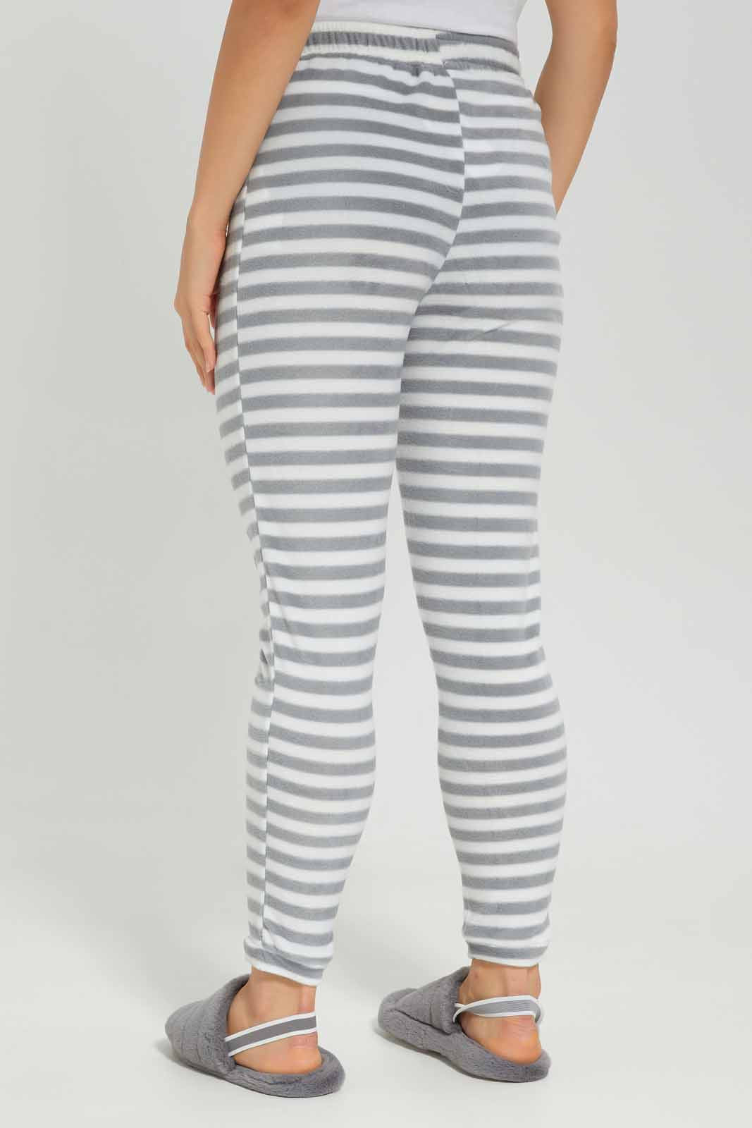 Redtag-Women-Mid--Grey-Stripe-Fleece-Pyjama-Bottom-Category:Pyjama-Bottoms,-Colour:Grey,-Deals:New-In,-Dept:Ladieswear,-Filter:Women's-Clothing,-New-In-Women-APL,-Non-Sale,-Section:Women,-TBL,-W22B,-Women-Pyjama-Bottoms--