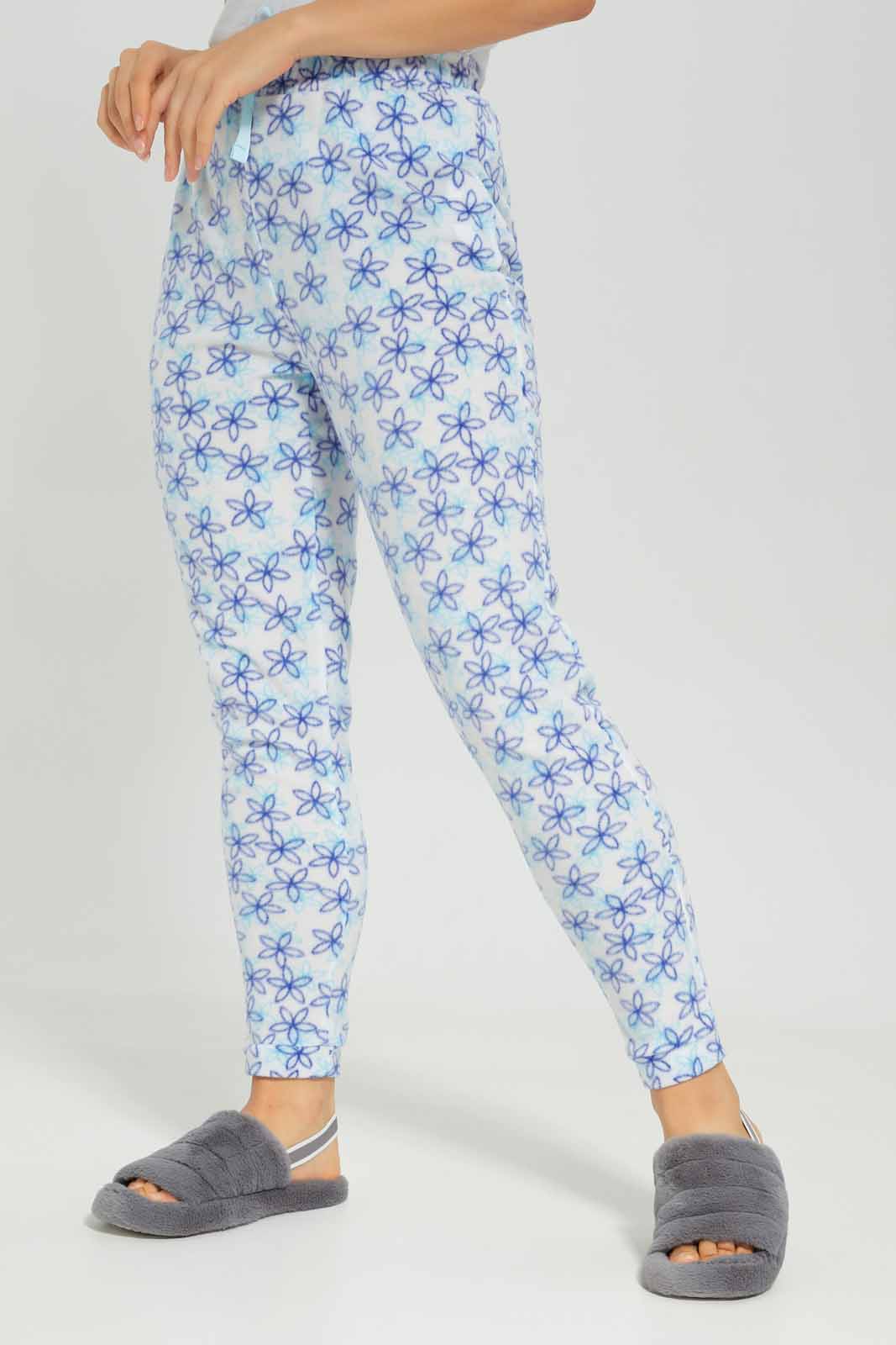 Redtag-Women-White-Aop-Fleece-Pyjama-Bottom-Category:Pyjama-Bottoms,-Colour:White,-Deals:New-In,-Dept:Ladieswear,-Filter:Women's-Clothing,-New-In-Women-APL,-Non-Sale,-Section:Women,-TBL,-W22B,-Women-Pyjama-Bottoms--