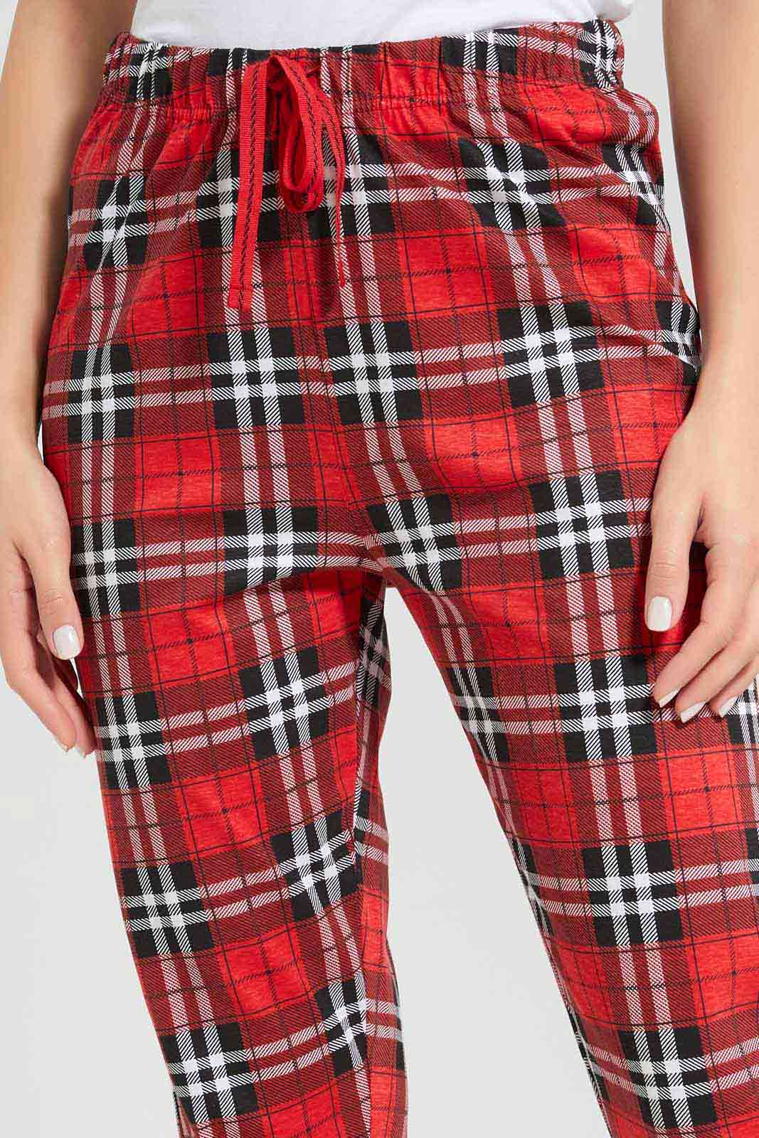 Redtag-Women-Red-Color-Check-Pyjama-Botton-Category:Pyjama-Bottoms,-Colour:Red,-Deals:New-In,-Filter:Women's-Clothing,-New-In-Women-APL,-Non-Sale,-Section:Women,-TBL,-W22B,-Women-Pyjama-Bottoms--