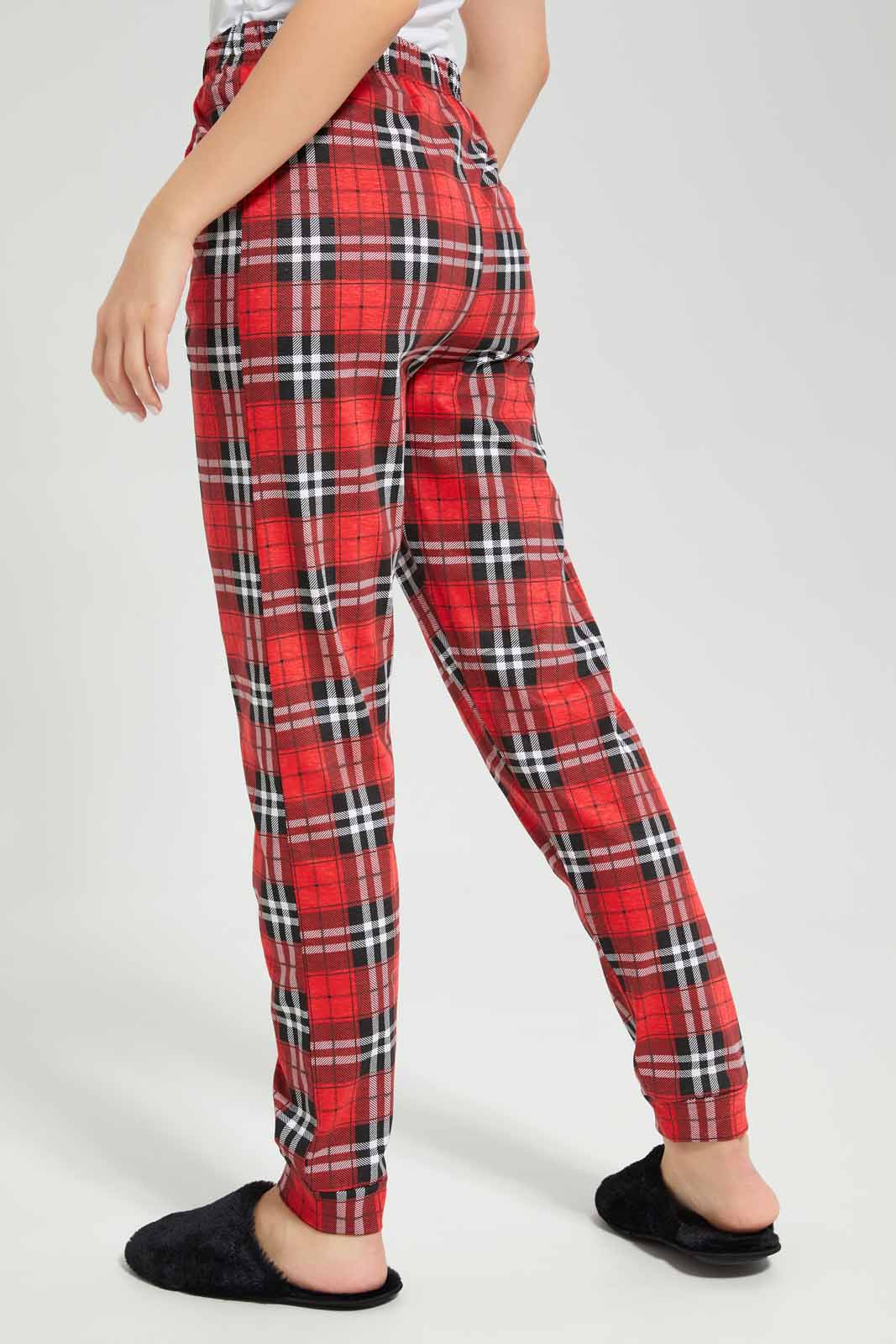 Redtag-Women-Red-Color-Check-Pyjama-Botton-Category:Pyjama-Bottoms,-Colour:Red,-Deals:New-In,-Filter:Women's-Clothing,-New-In-Women-APL,-Non-Sale,-Section:Women,-TBL,-W22B,-Women-Pyjama-Bottoms--