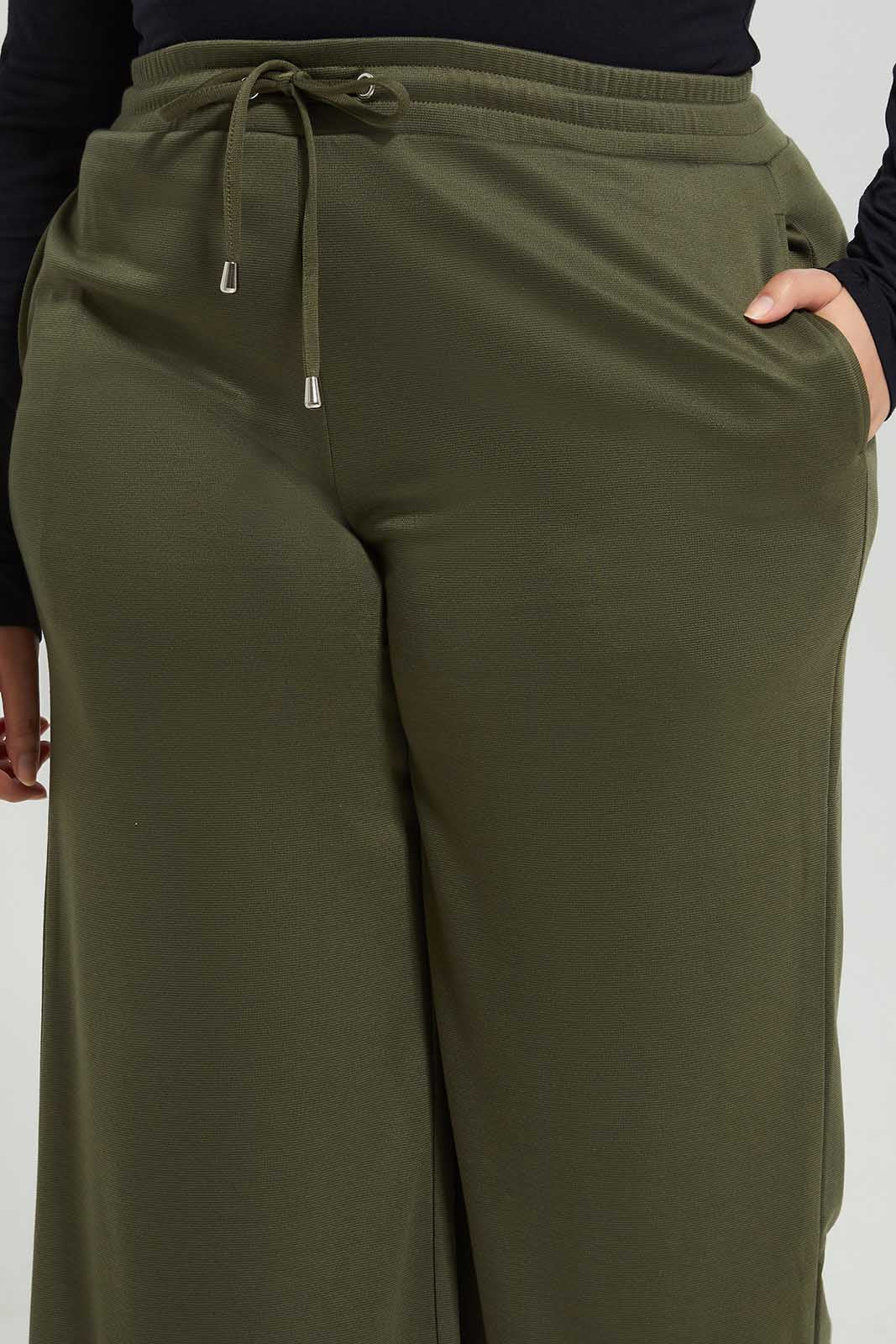 Plus Size Women Olive Trouser