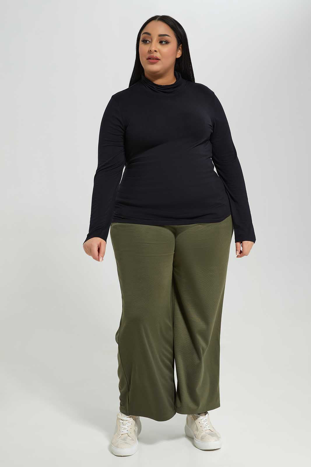 Plus Size Women Olive Trouser