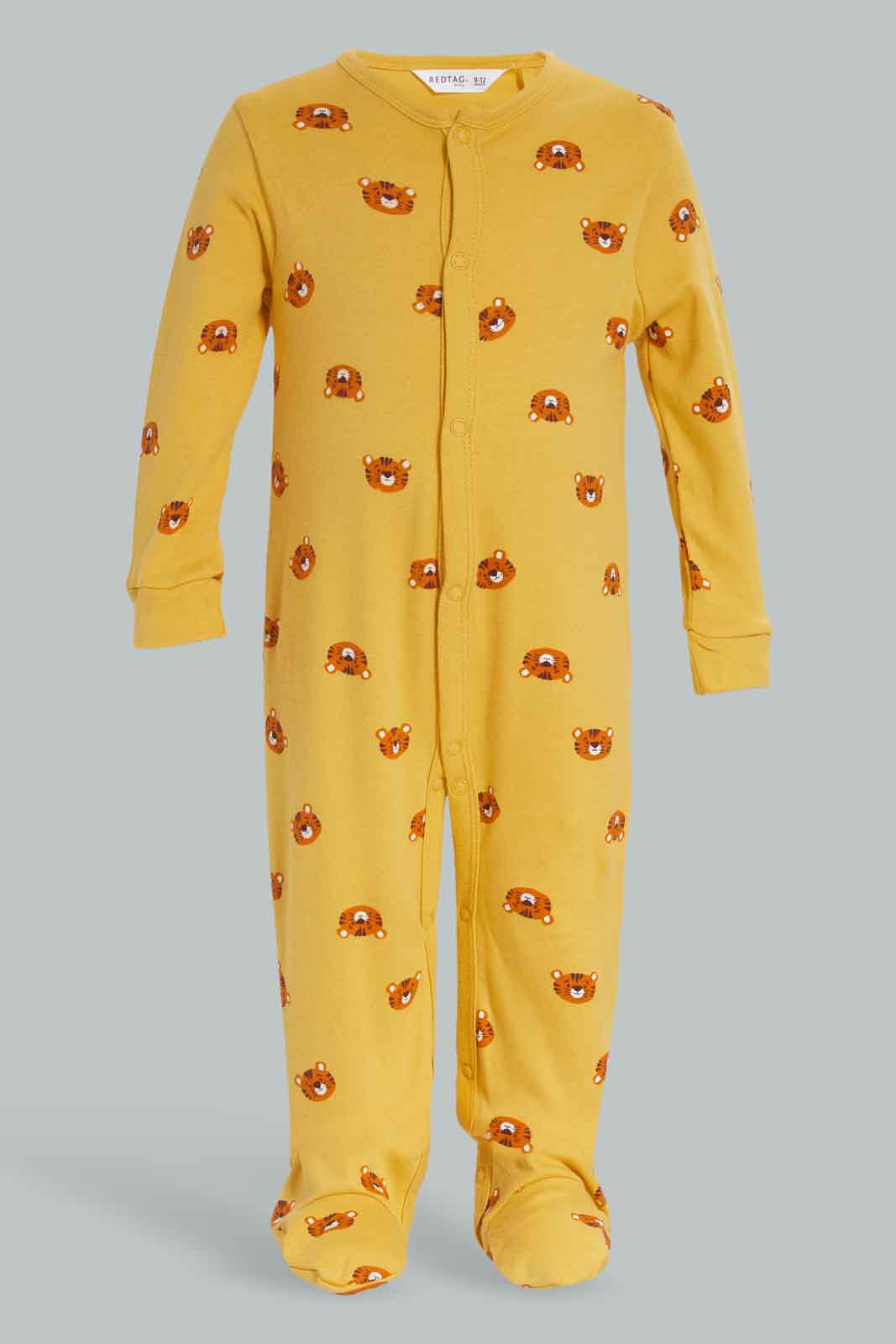 Redtag-Green-2Pc-3D-Applique-Dino-Sleepsuit-Category:Sleepsuits,-Colour:White,-Deals:New-In,-Filter:Baby-(0-to-12-Mths),-NBF-Sleepsuits,-New-In-NBF-APL,-Non-Sale,-Section:Boys-(0-to-14Yrs),-W22B-Baby-0 to 12 Months