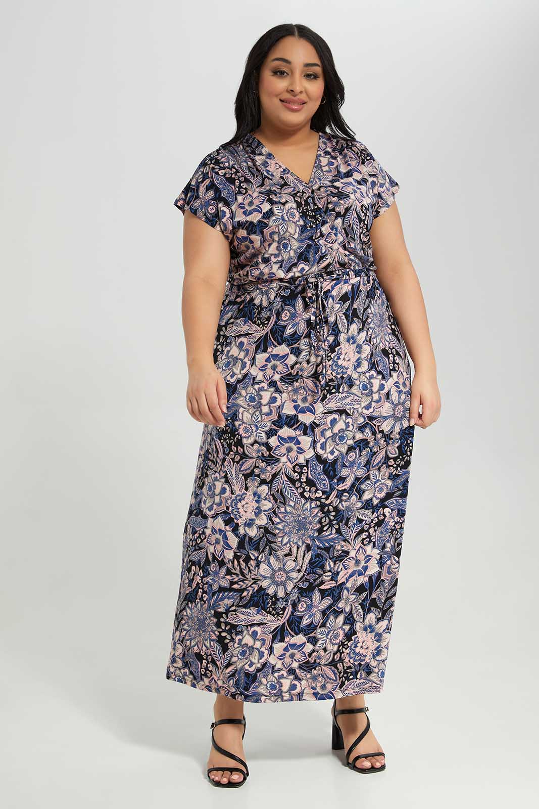 Redtag-Women-Assorted-Short-Sleeve-All-Over-Print-Maxi-Dress-With-Drawcord-Category:Dresses,-Colour:Assorted,-Deals:New-In,-Filter:Plus-Size,-LDP-Dresses,-New-In-LDP-APL,-Non-Sale,-Section:Women,-W22B-Women's-