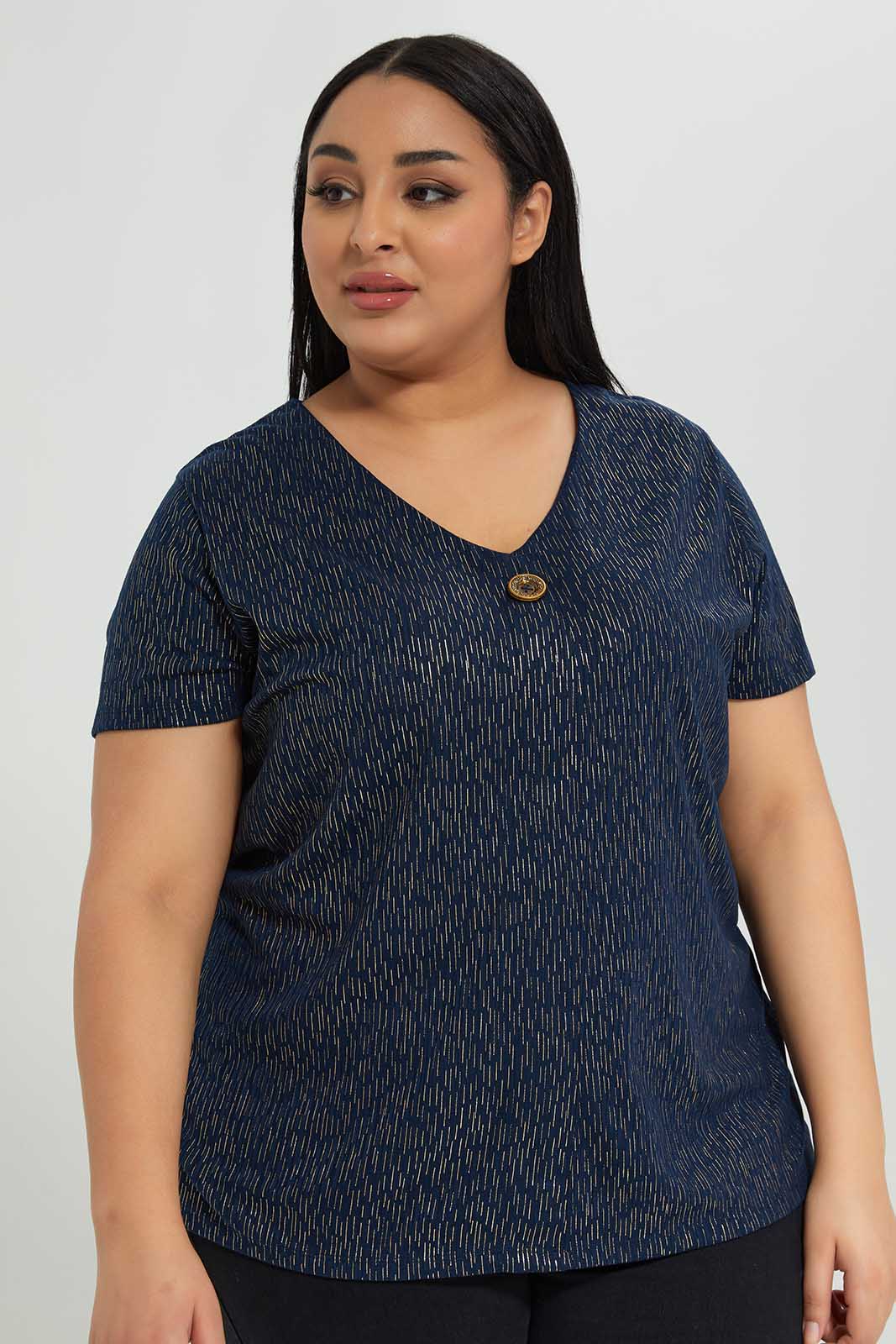 Redtag-Women-Assorted-Allover-Print-Tie-Up-Detail-Top-Category:Blouses,-Colour:Assorted,-Deals:New-In,-Filter:Plus-Size,-LDP-Blouses,-New-In-LDP-APL,-Non-Sale,-Section:Women,-W22B-Women's-