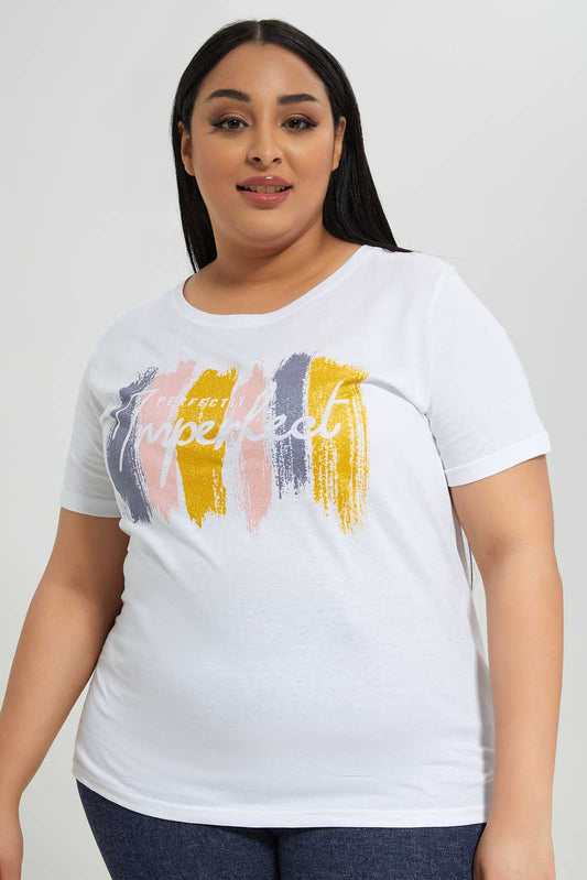 Redtag-Women-White-Graphic-T-Shirt-Category:T-Shirts,-Colour:White,-Deals:New-In,-Dept:Ladieswear,-Filter:Plus-Size,-LDP-T-Shirts,-New-In-LDP-APL,-Non-Sale,-Section:Women,-TBL,-W22B-Women's-