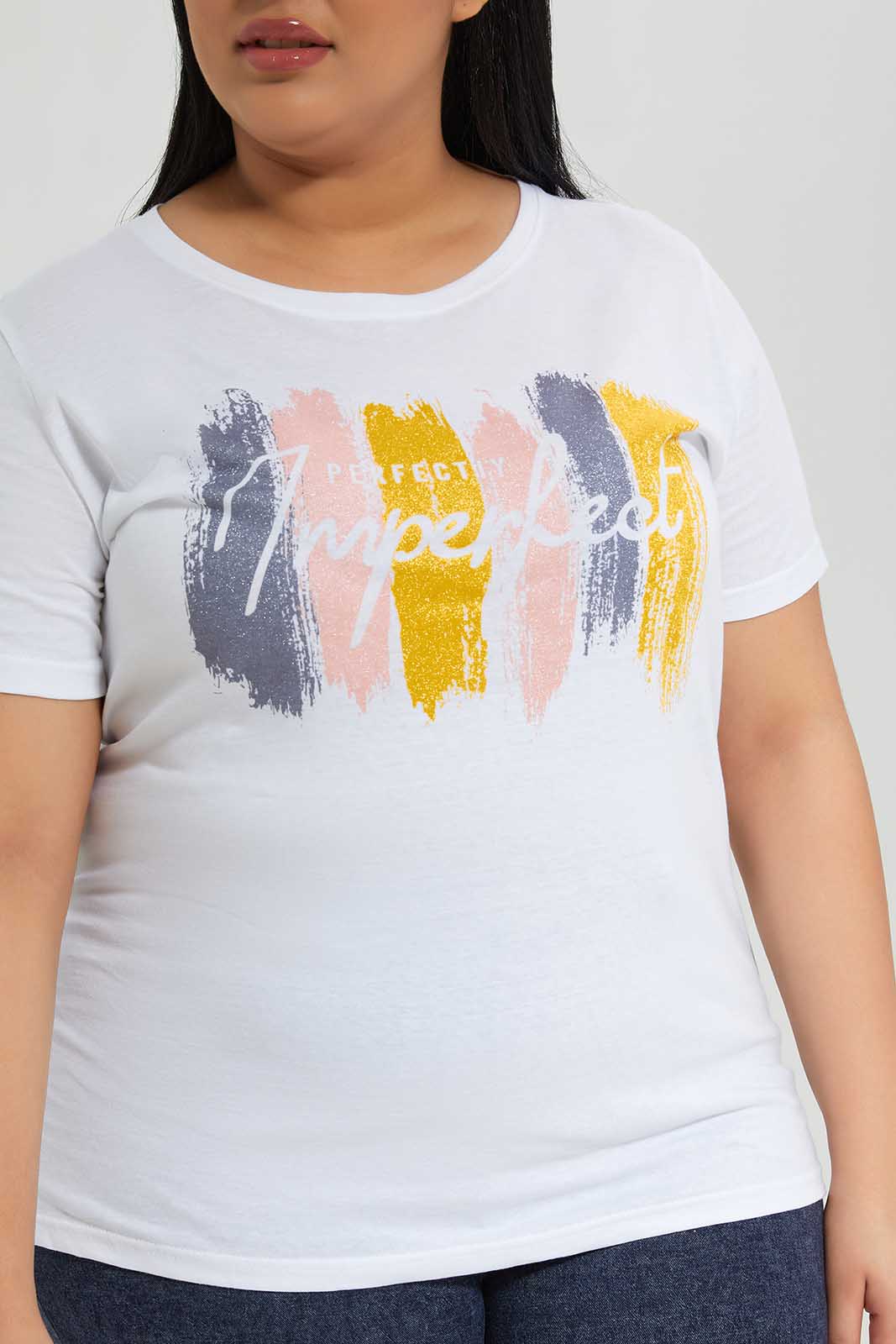 Redtag-Women-White-Graphic-T-Shirt-Category:T-Shirts,-Colour:White,-Deals:New-In,-Dept:Ladieswear,-Filter:Plus-Size,-LDP-T-Shirts,-New-In-LDP-APL,-Non-Sale,-Section:Women,-TBL,-W22B-Women's-