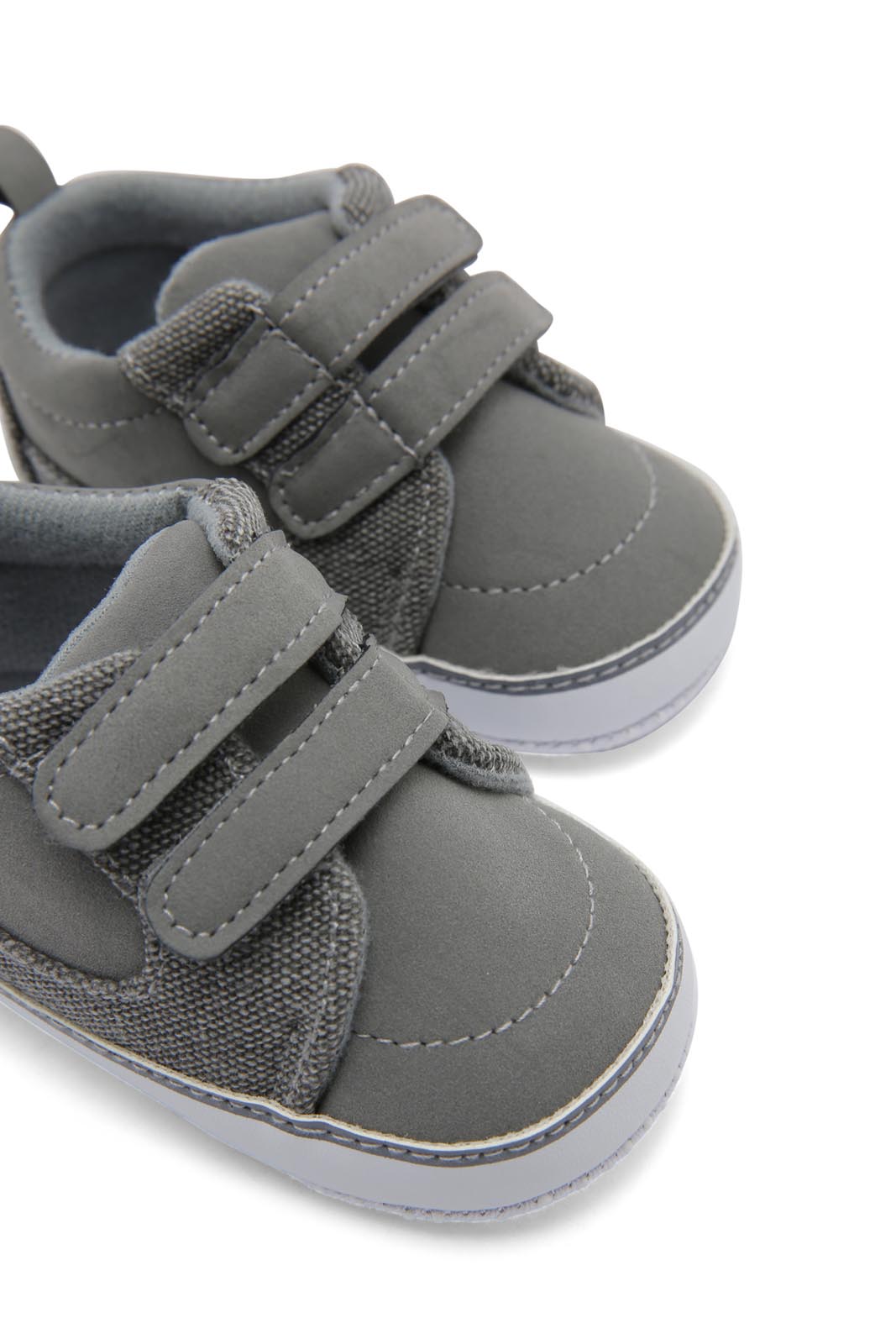 Redtag-Grey-Pram-Shoe-Category:Shoes,-Colour:Grey,-Deals:New-In,-Dept:New-Born,-Filter:Baby-Footwear-(0-to-18-Mths),-NBF-Shoes,-New-In-NBF-FOO,-Non-Sale,-Section:Boys-(0-to-14Yrs),-W22B-Baby-0 to 18 Months