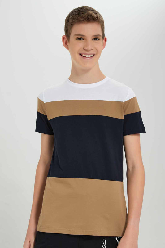 Redtag-Boys-Assorted-Colorblock-Tee-BSR-T-Shirts,-Category:T-Shirts,-Colour:Assorted,-Deals:New-In,-Filter:Senior-Boys-(8-to-14-Yrs),-New-In-BSR-APL,-Non-Sale,-Section:Boys-(0-to-14Yrs),-W22B-Senior-Boys-9 to 14 Years