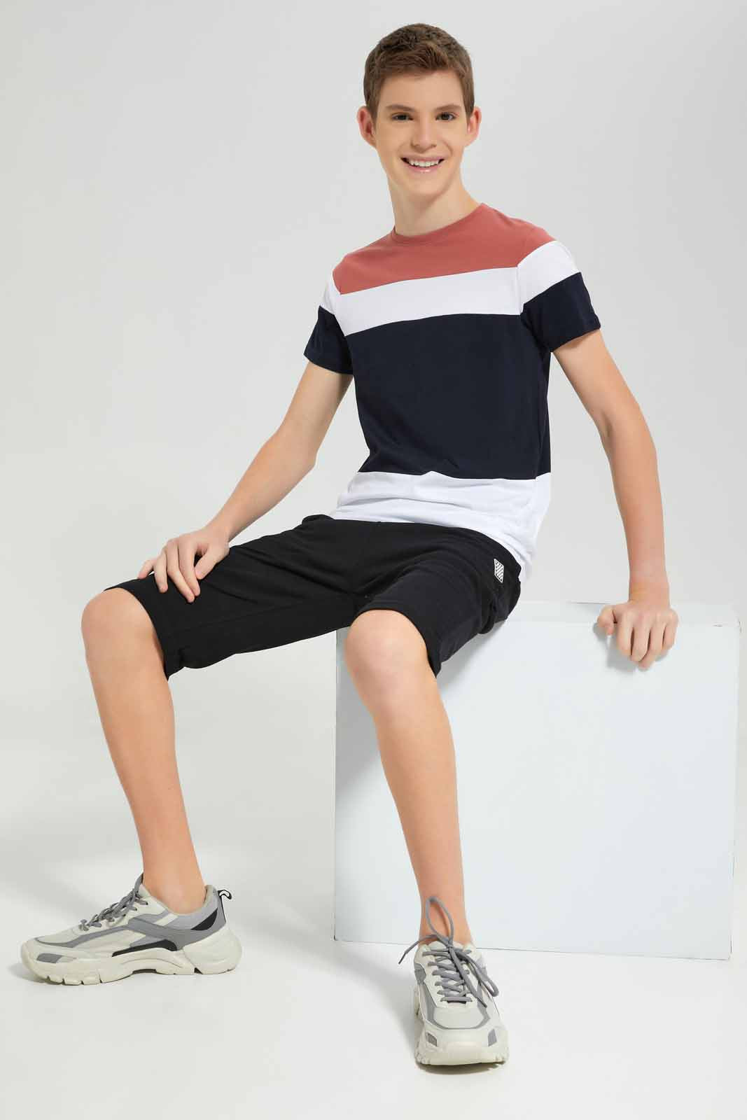 Redtag-Boys-Assorted-Colorblock-Tee-BSR-T-Shirts,-Category:T-Shirts,-Colour:Assorted,-Deals:New-In,-Filter:Senior-Boys-(8-to-14-Yrs),-New-In-BSR-APL,-Non-Sale,-Section:Boys-(0-to-14Yrs),-W22B-Senior-Boys-9 to 14 Years