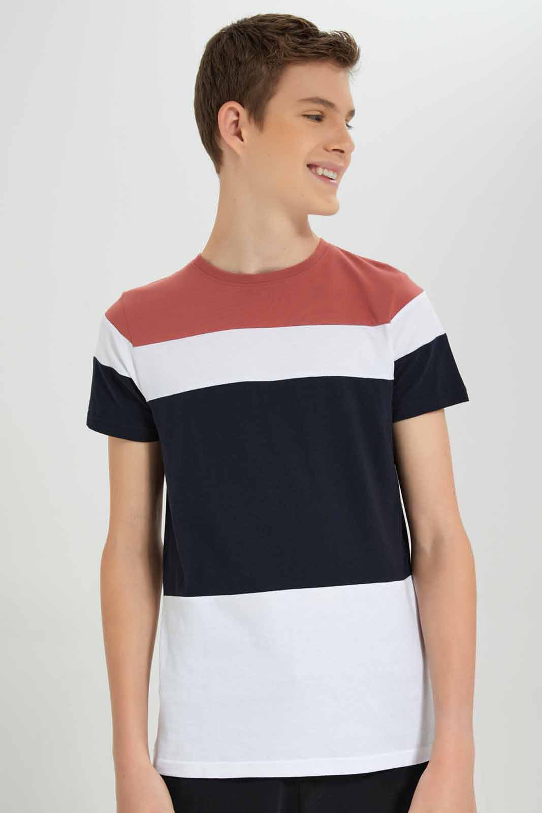 Redtag-Boys-Assorted-Colorblock-Tee-BSR-T-Shirts,-Category:T-Shirts,-Colour:Assorted,-Deals:New-In,-Filter:Senior-Boys-(8-to-14-Yrs),-New-In-BSR-APL,-Non-Sale,-Section:Boys-(0-to-14Yrs),-W22B-Senior-Boys-9 to 14 Years