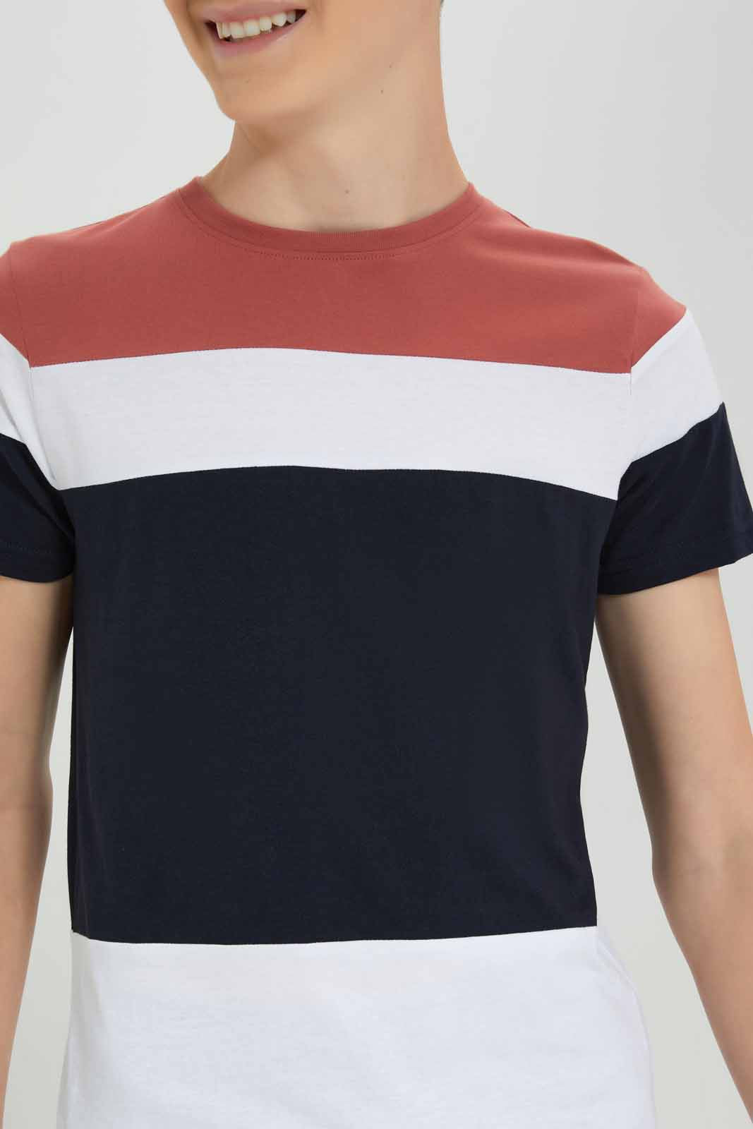 Redtag-Boys-Assorted-Colorblock-Tee-BSR-T-Shirts,-Category:T-Shirts,-Colour:Assorted,-Deals:New-In,-Filter:Senior-Boys-(8-to-14-Yrs),-New-In-BSR-APL,-Non-Sale,-Section:Boys-(0-to-14Yrs),-W22B-Senior-Boys-9 to 14 Years