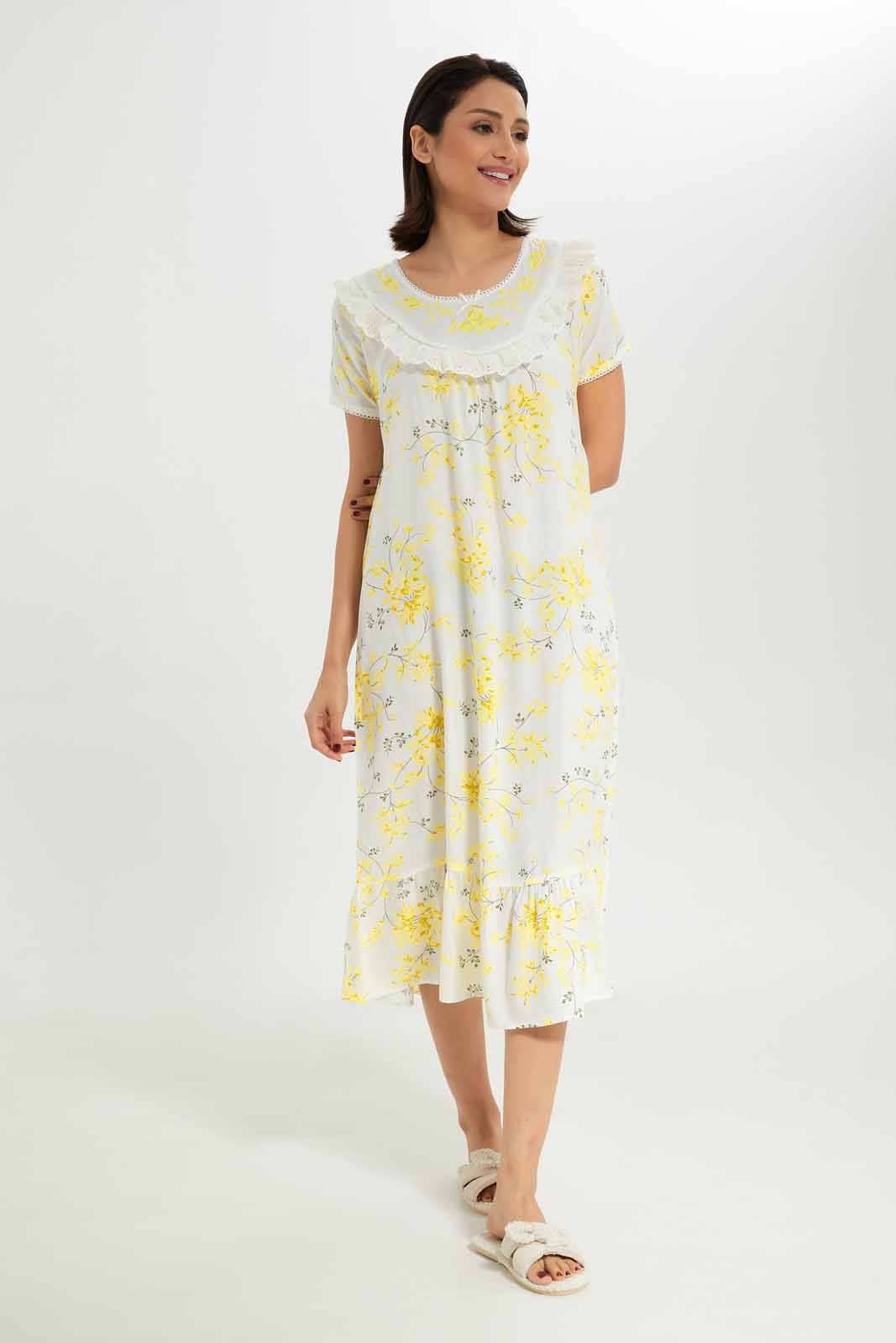 Redtag-Women-Assorted-Short-Sleeves-Aop-Ladies-Night-Gown-Category:Nightgowns,-Colour:Assorted,-Deals:New-In,-Dept:Ladieswear,-Filter:Women's-Clothing,-New-In-Women-APL,-Non-Sale,-Section:Women,-W22A,-Women-Nightgowns--