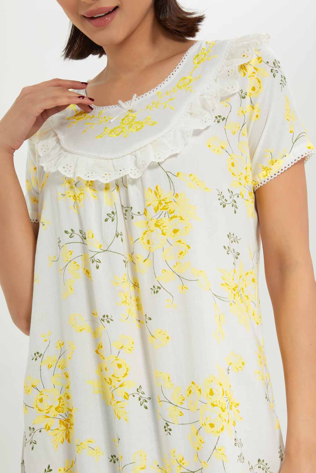 Redtag-Women-Assorted-Short-Sleeves-Aop-Ladies-Night-Gown-Category:Nightgowns,-Colour:Assorted,-Deals:New-In,-Dept:Ladieswear,-Filter:Women's-Clothing,-New-In-Women-APL,-Non-Sale,-Section:Women,-W22A,-Women-Nightgowns--