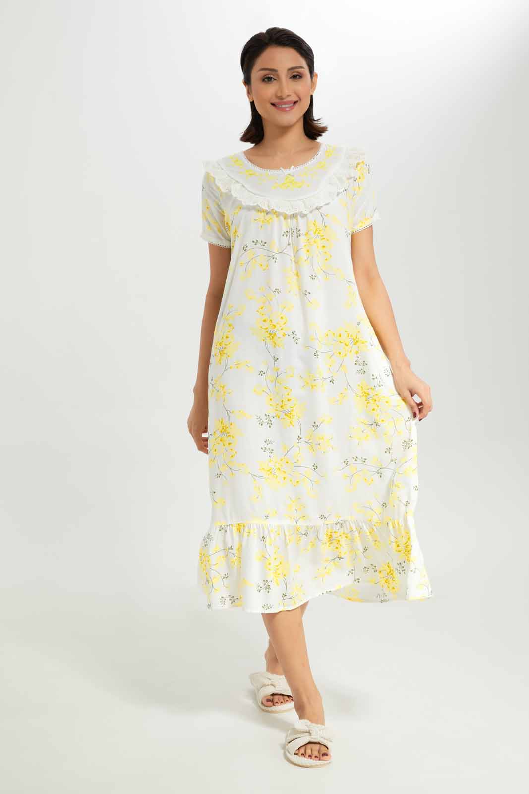Redtag-Women-Assorted-Short-Sleeves-Aop-Ladies-Night-Gown-Category:Nightgowns,-Colour:Assorted,-Deals:New-In,-Dept:Ladieswear,-Filter:Women's-Clothing,-New-In-Women-APL,-Non-Sale,-Section:Women,-W22A,-Women-Nightgowns--