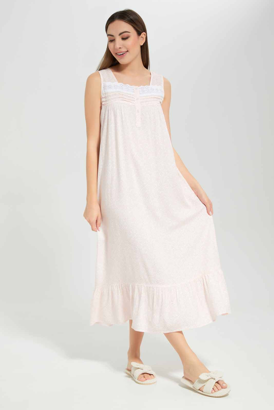 Redtag-Women-Assorted-Mid-Length-Sleevesless-Aop-Nightgown-Category:Nightgowns,-Colour:Assorted,-Deals:New-In,-Filter:Women's-Clothing,-New-In-Women-APL,-Non-Sale,-Section:Women,-W22A,-Women-Nightgowns--