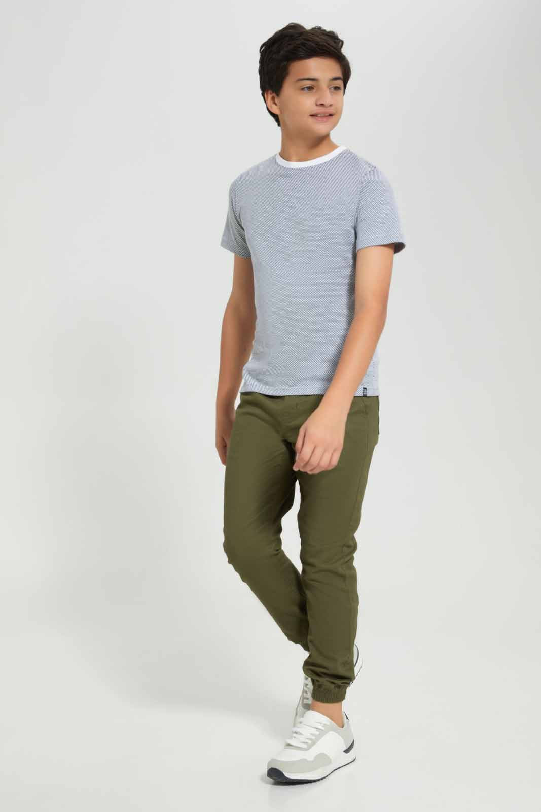 Redtag-Boys-White-Plain-Jacquard-Tee-BSR-T-Shirts,-Category:T-Shirts,-Colour:White,-Deals:New-In,-Filter:Senior-Boys-(8-to-14-Yrs),-New-In-BSR-APL,-Non-Sale,-Section:Boys-(0-to-14Yrs),-W22B-Senior-Boys-9 to 14 Years