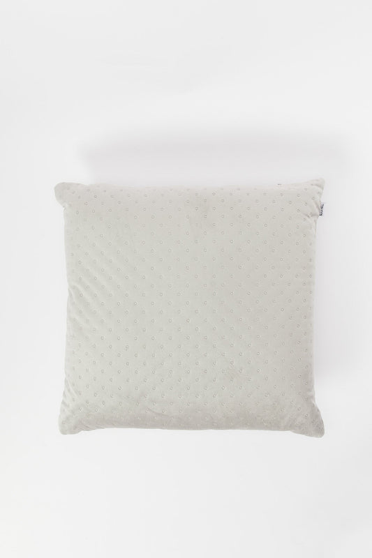 Redtag-Grey-Dotted-Plain-Velvet-Cushion-Category:Cushions,-Colour:Grey,-Deals:New-In,-Dept:Home,-Filter:Home-Bedroom,-H1:HMW,-H2:BED,-H3:BCC,-H4:CUS,-HMW-BED-Cushions,-New-In-HMW-BED,-Non-Sale,-S23B,-Season:S23B,-Section:Homewares-Home-Bedroom-